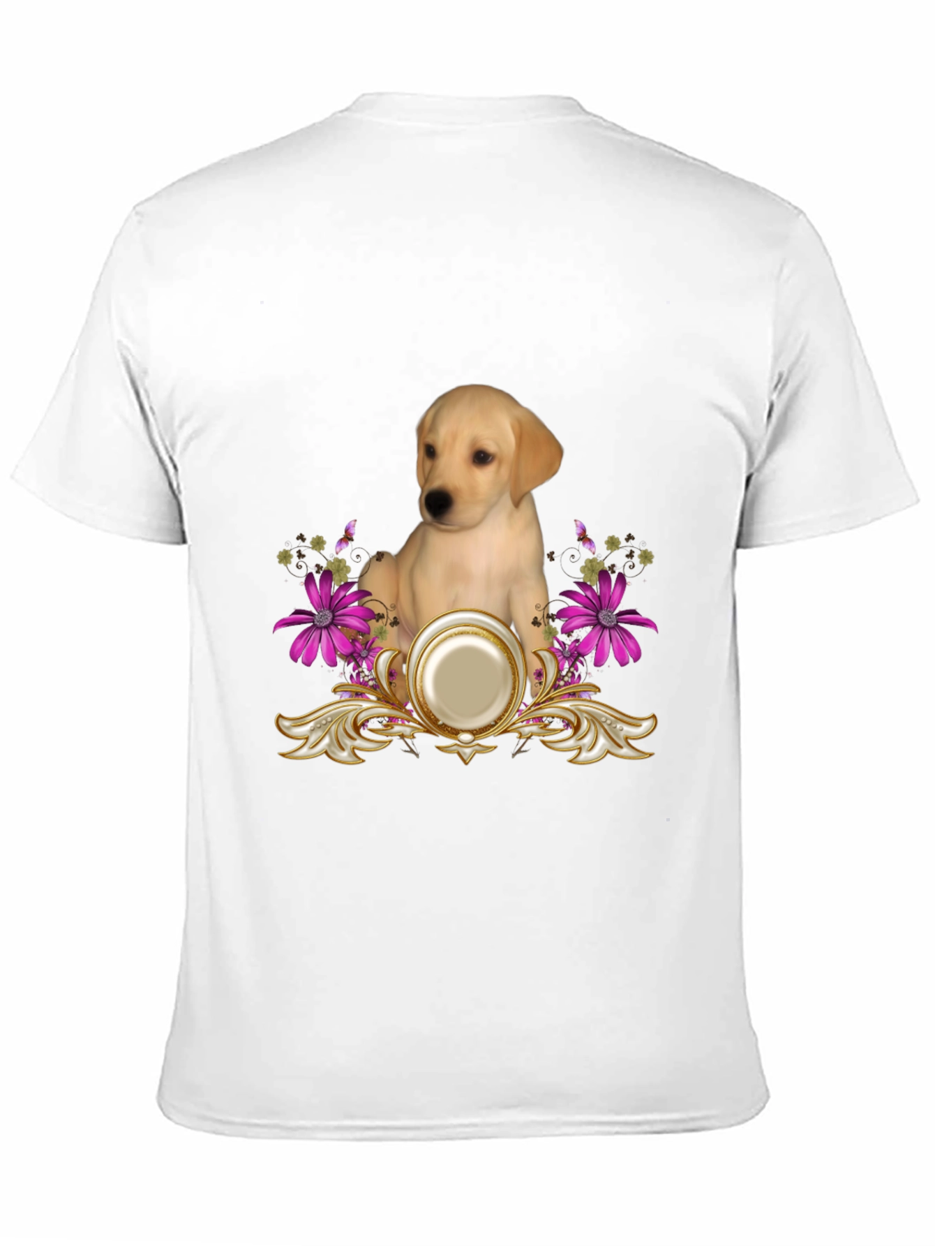 Labrador Puppy & Floral T-Shirt