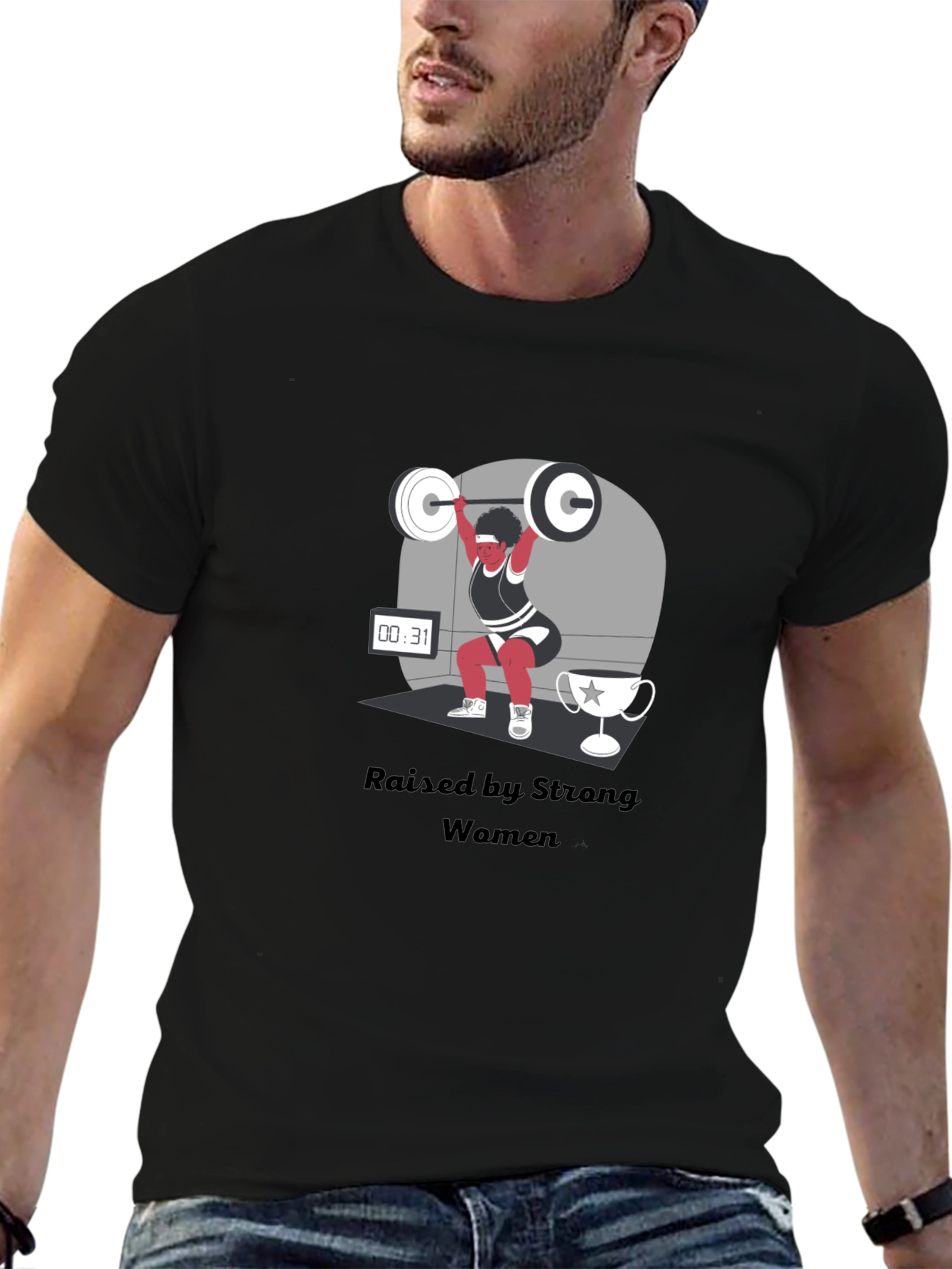 Strong Women Graphic Tee - Weightlifting Design