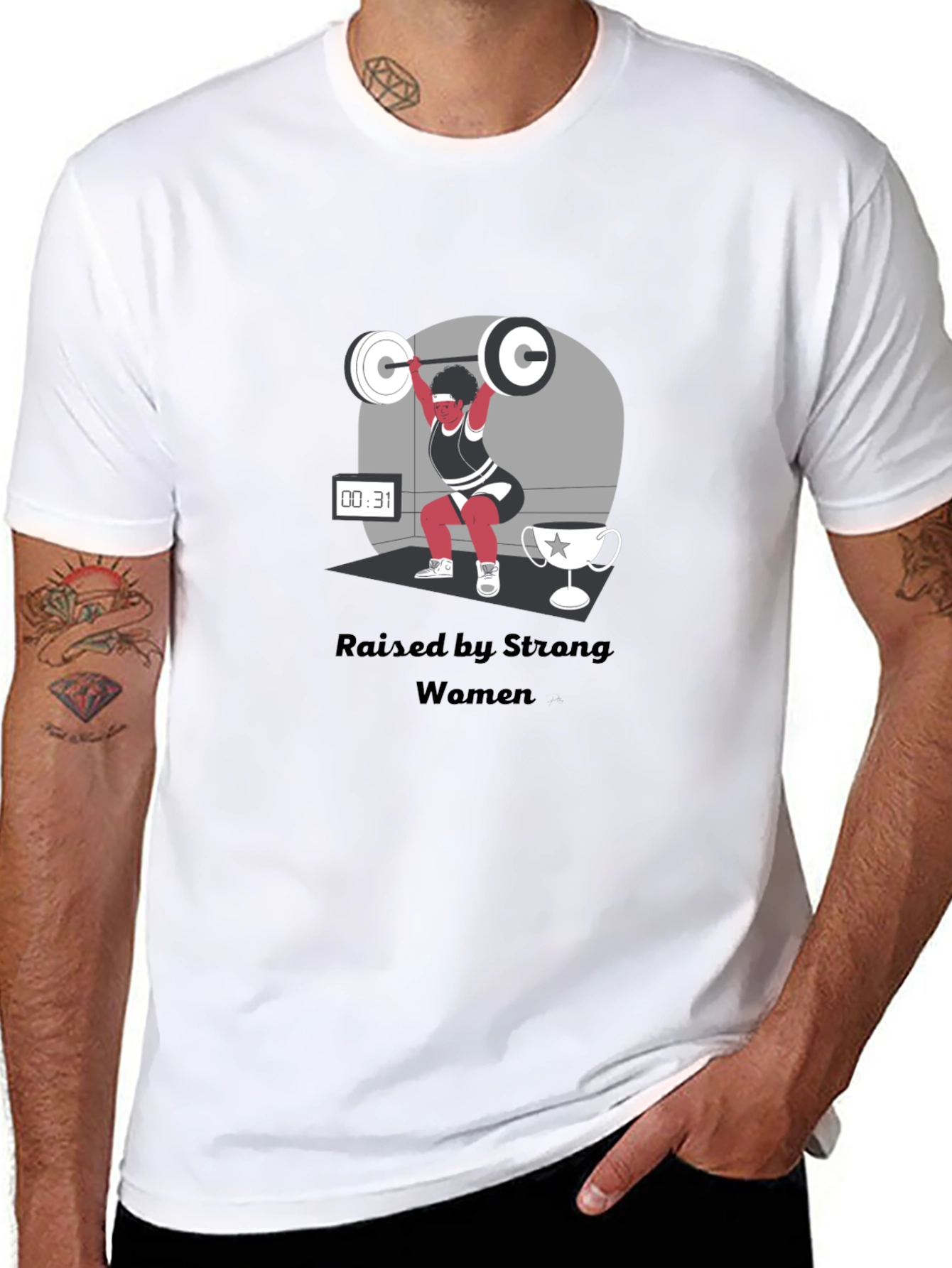 Strong Women Graphic Tee - Weightlifting Design