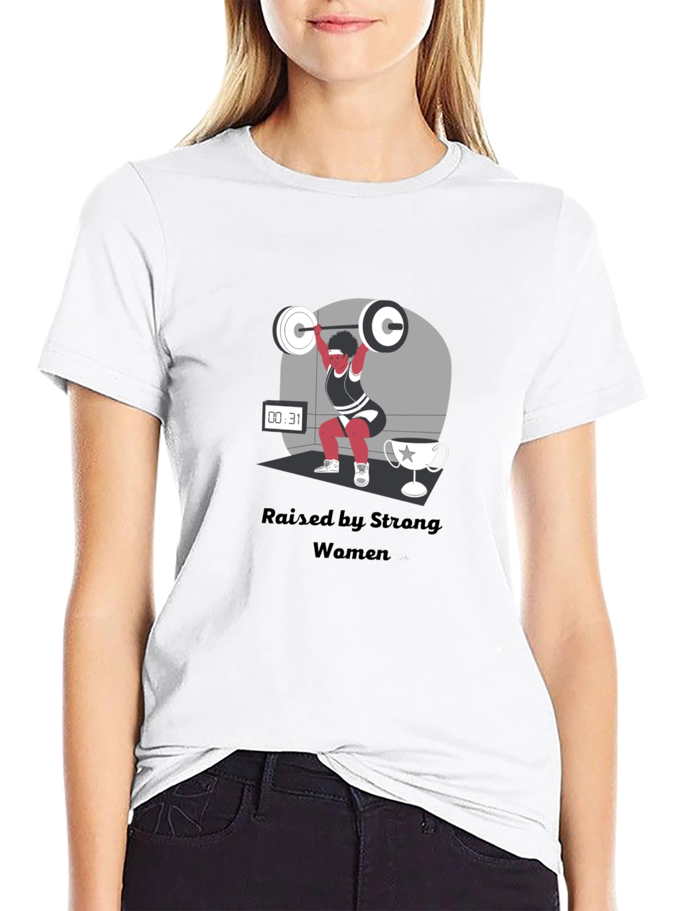 Strong Women Graphic Tee - Weightlifting Design