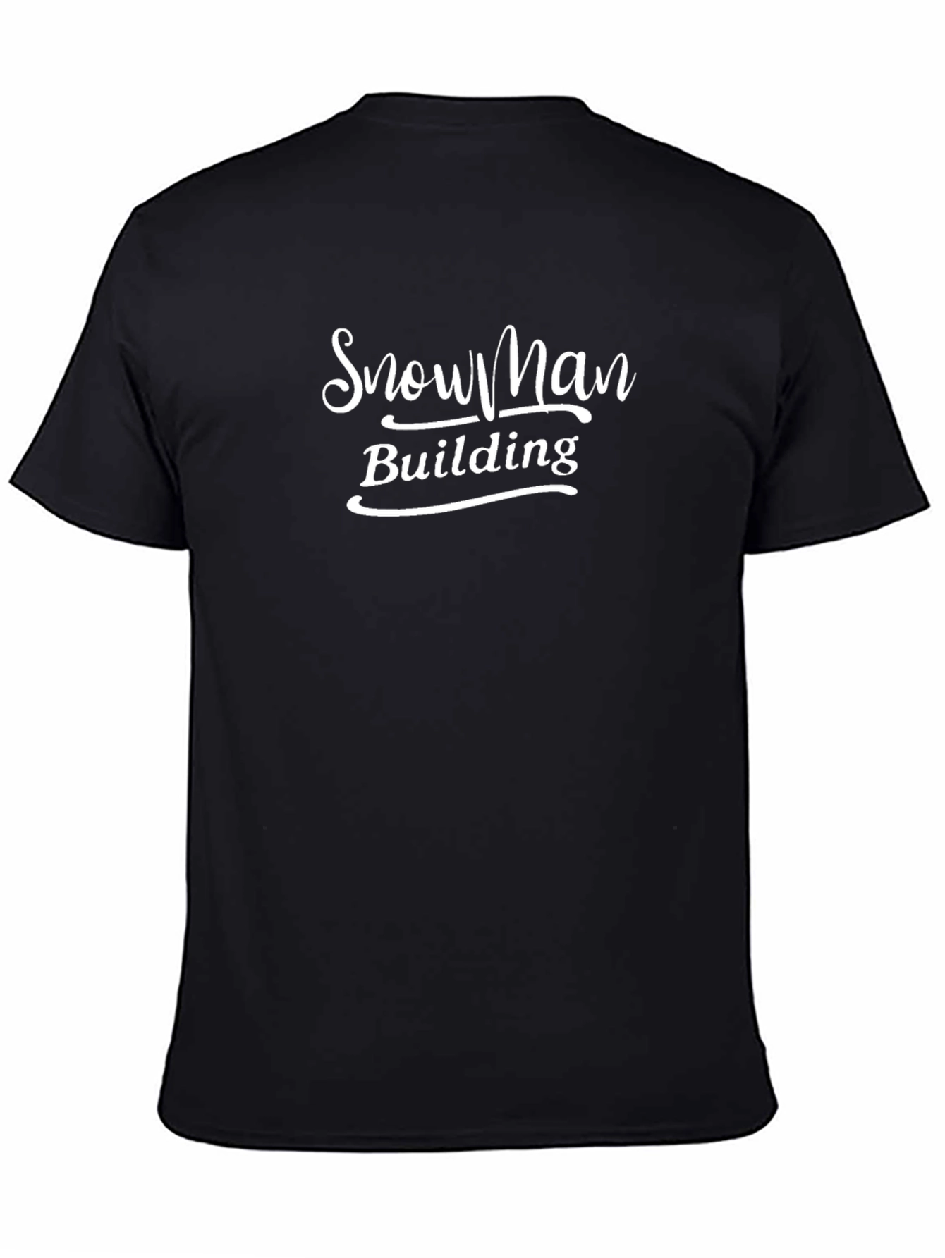 Snowman Building Graphic Tee - Classic Black T-Shirt