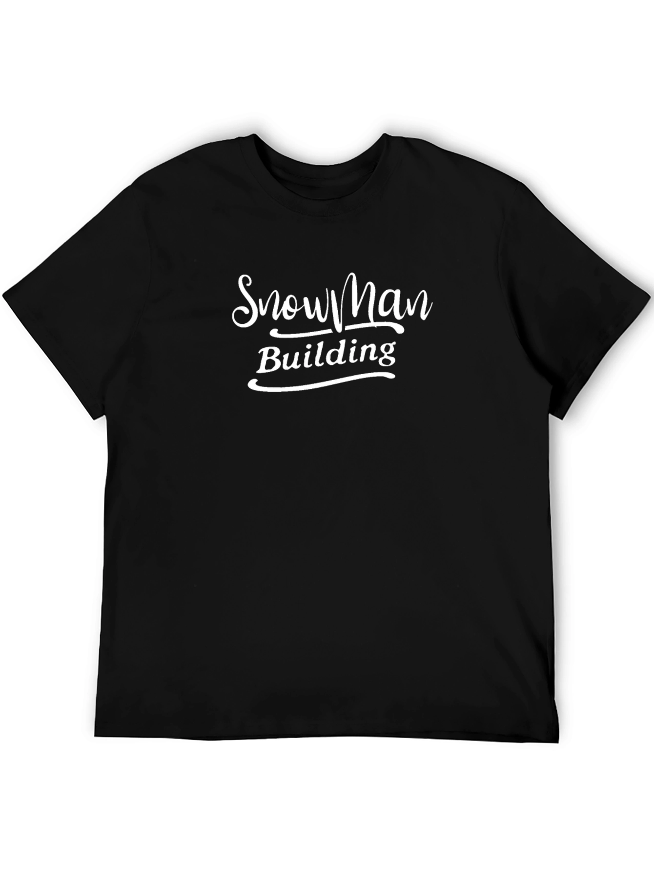 Snowman Building Graphic Tee - Classic Black T-Shirt
