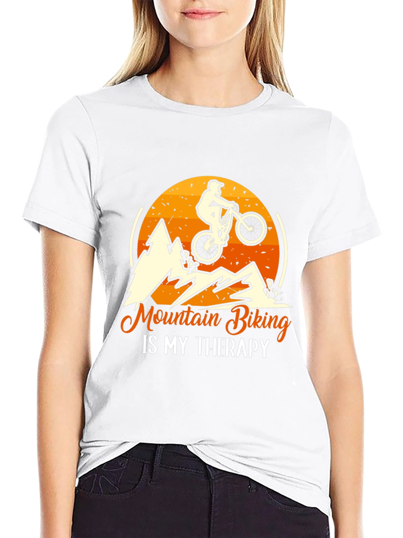Mountain Biking is My Therapy Graphic Tee