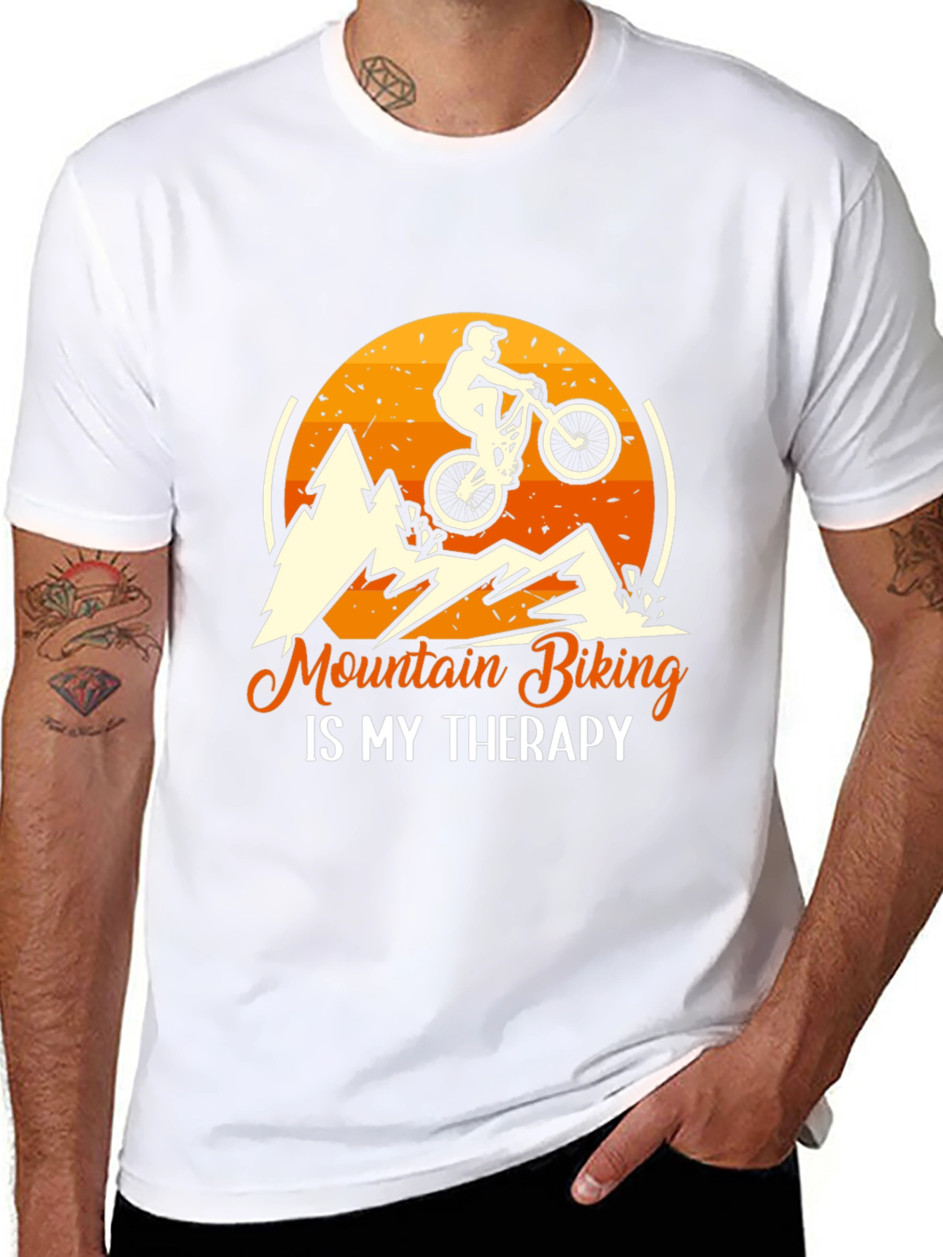 Mountain Biking is My Therapy Graphic Tee