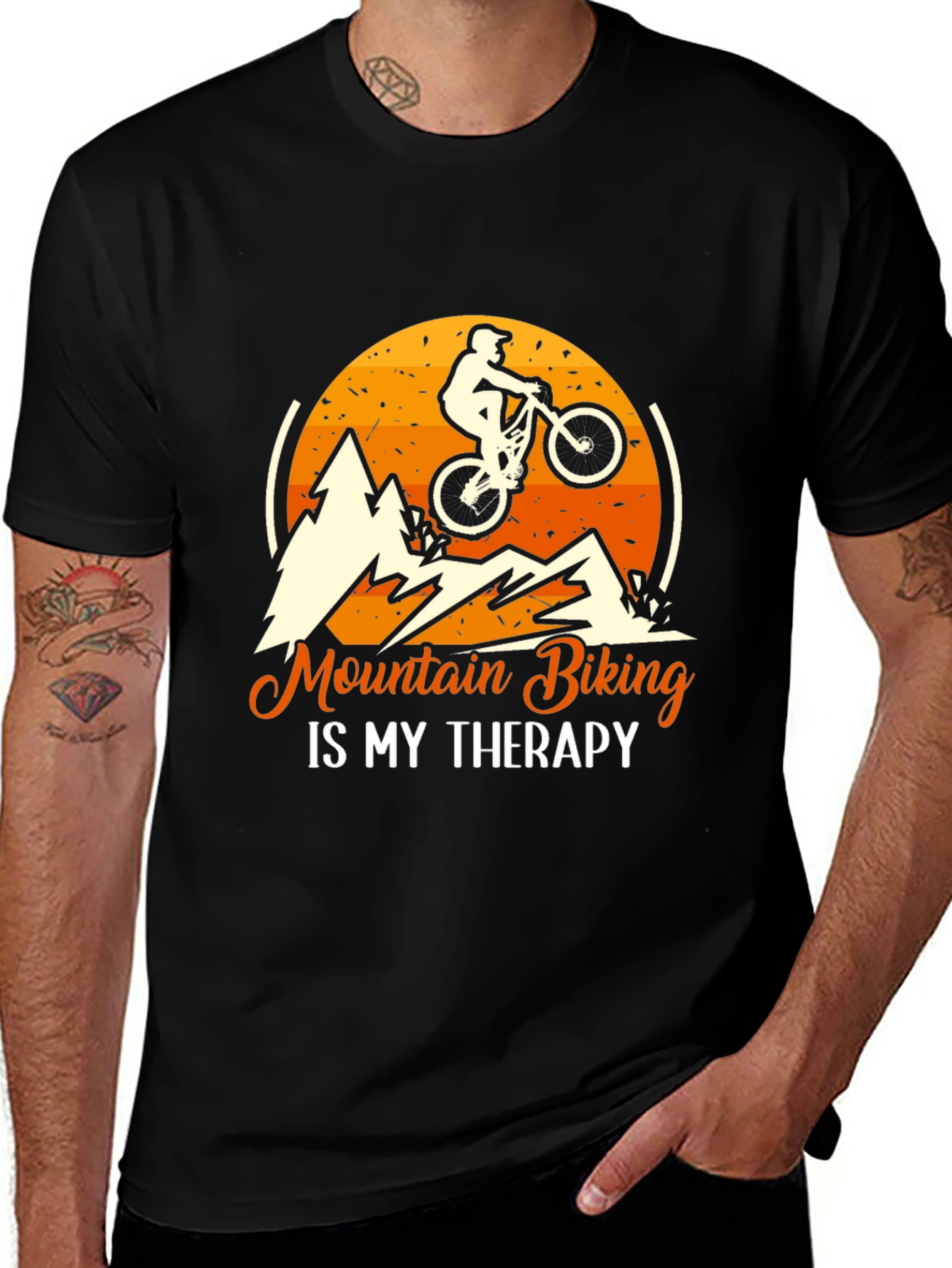 Mountain Biking is My Therapy Graphic Tee