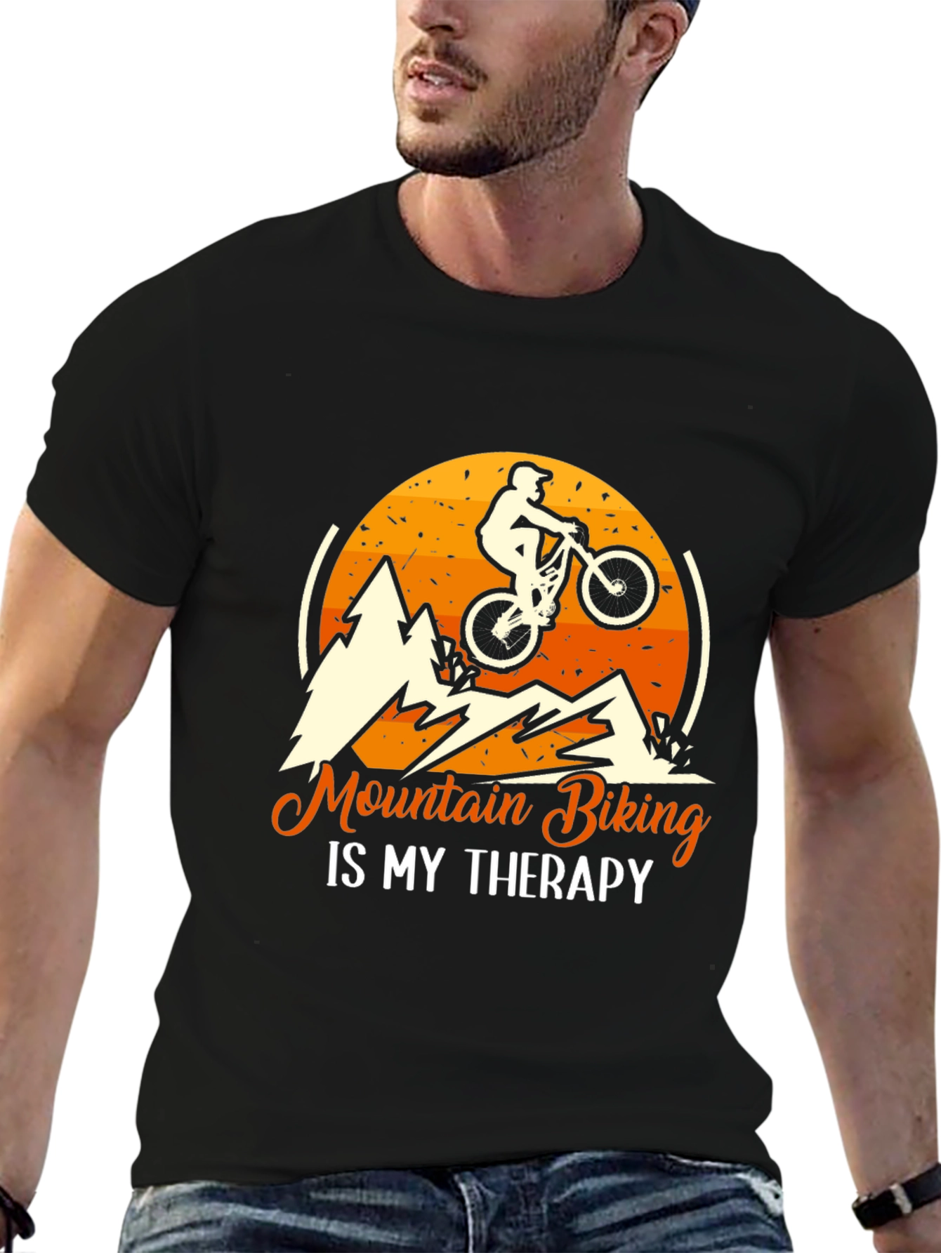 Mountain Biking is My Therapy Graphic Tee
