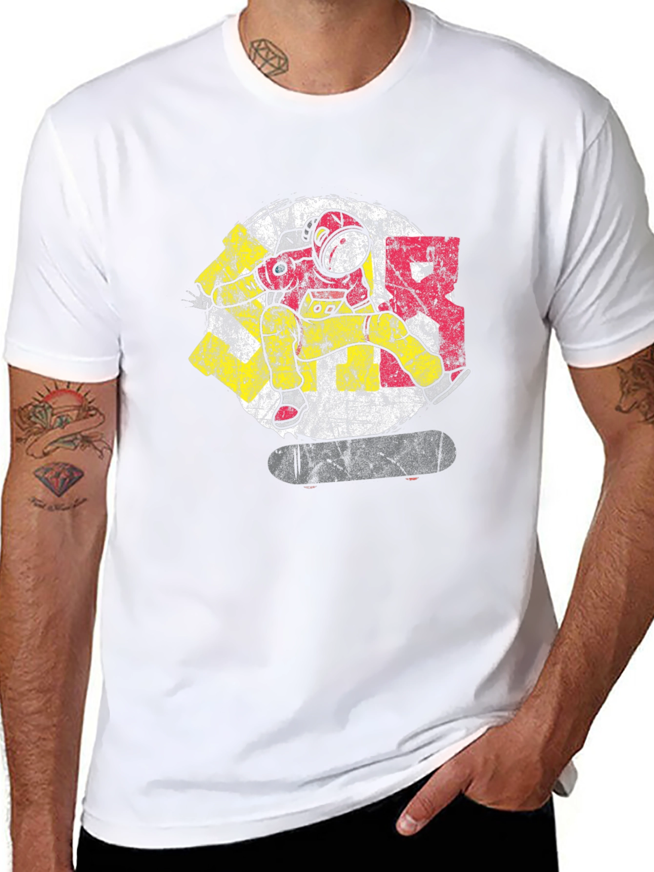 Astronaut Skateboard Graphic Tee - Cool Streetwear