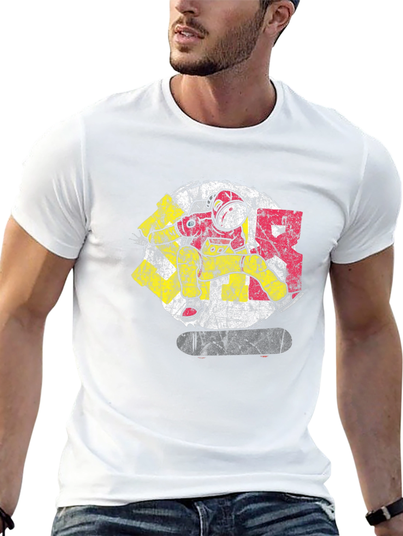 Astronaut Skateboard Graphic Tee - Cool Streetwear