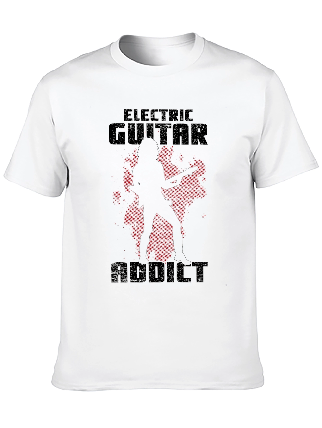 Electric Guitar Addict Black T-Shirt Rock Music Lover