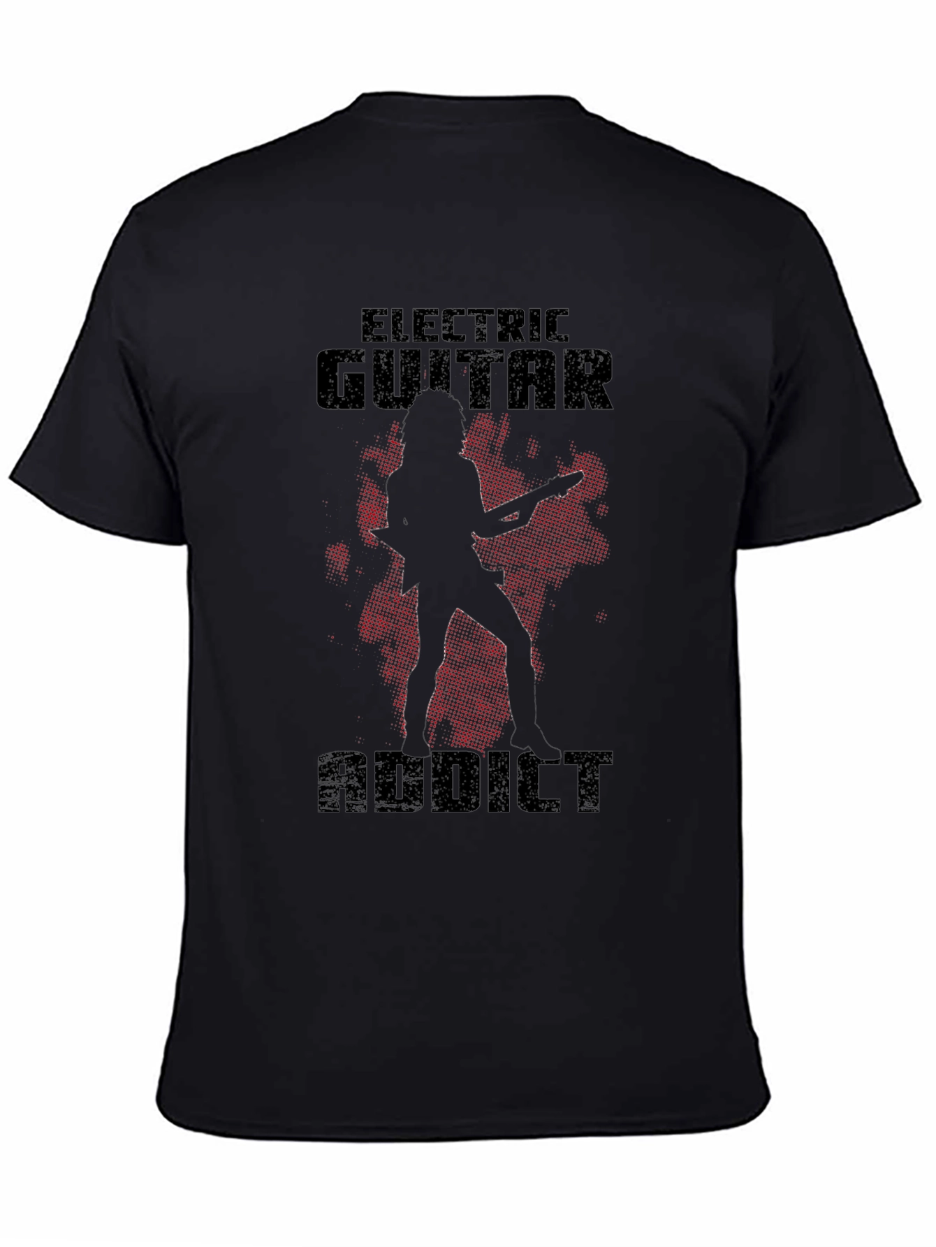 Electric Guitar Addict Black T-Shirt Rock Music Lover