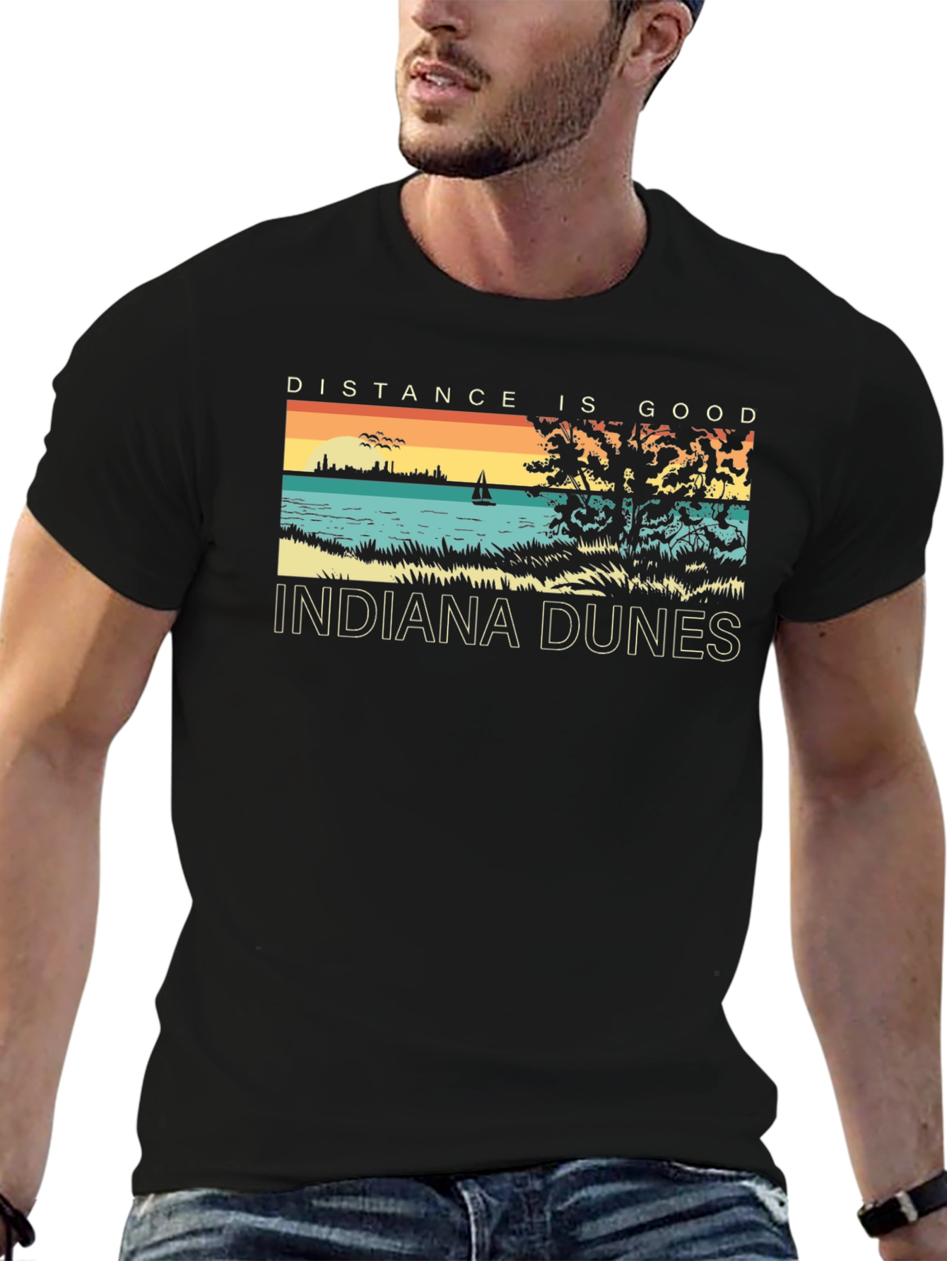 Indiana Dunes Graphic Tee - Distance is Good