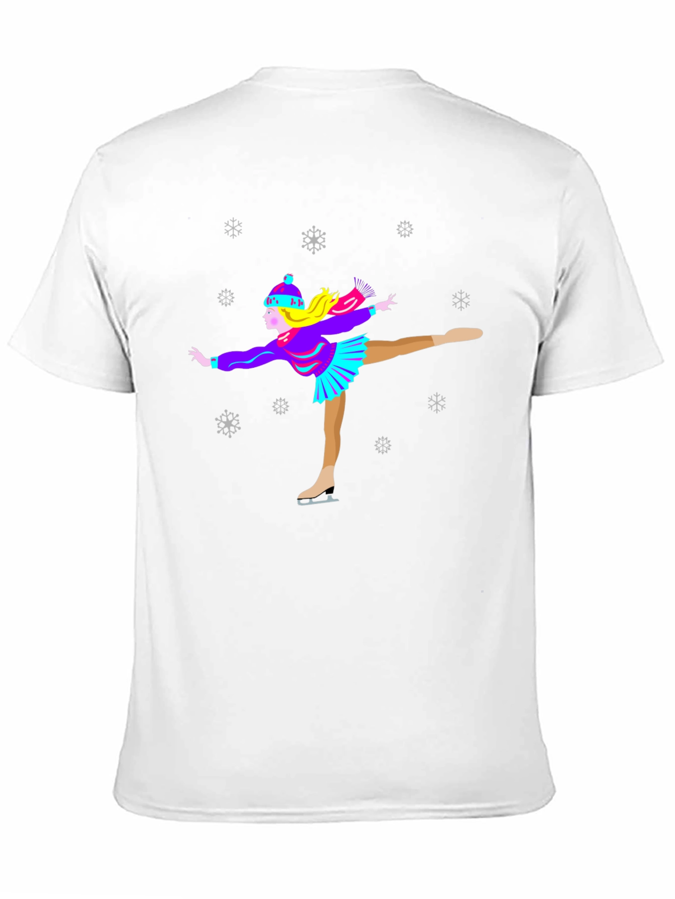 Figure Skater Winter T-Shirt Snowflakes