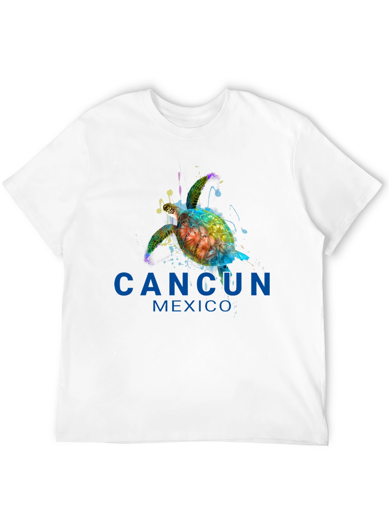 Cancun Mexico Turtle Graphic Tee - Black T-Shirt