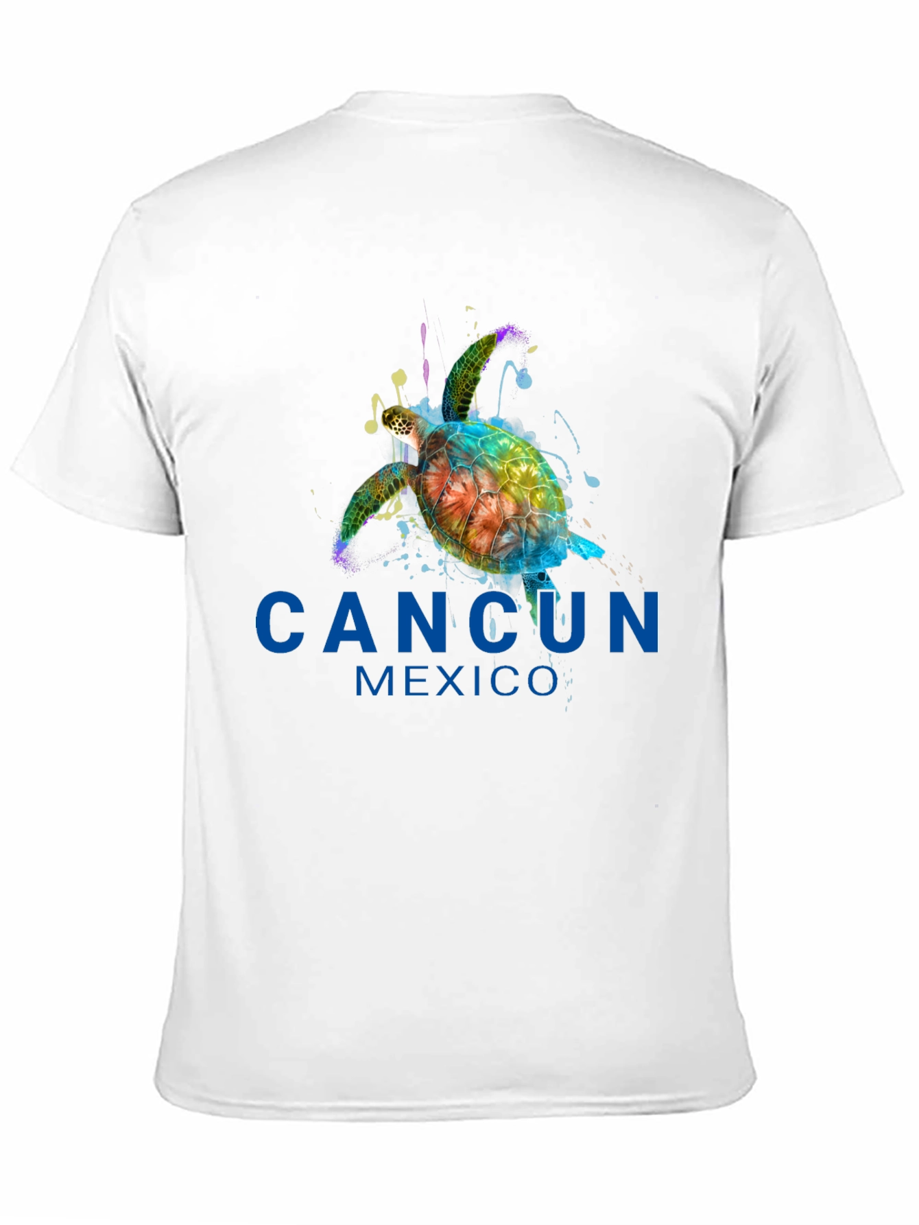 Cancun Mexico Turtle Graphic Tee - Black T-Shirt