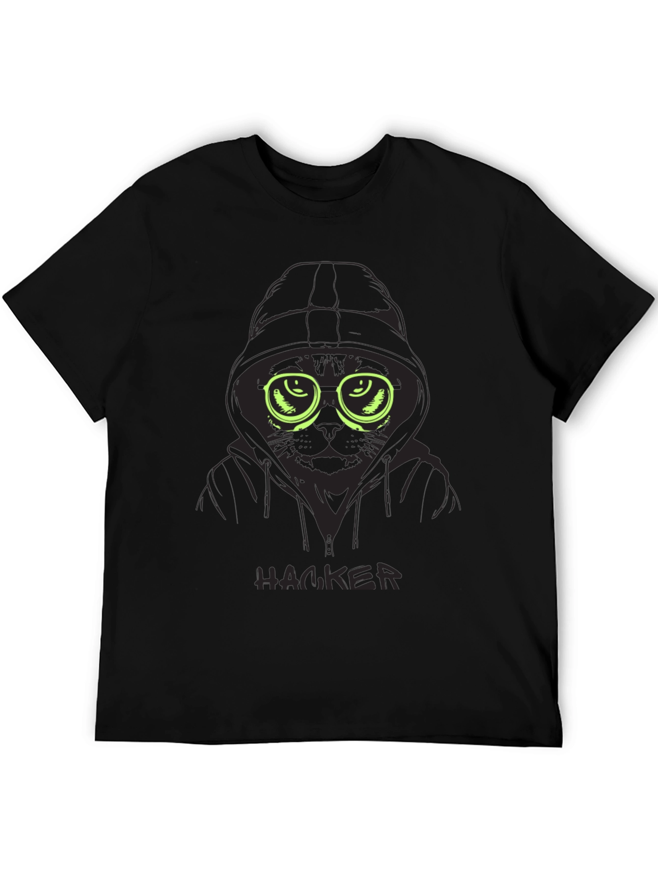 Hacker Cat Graphic Tee - Cool & Unique Design