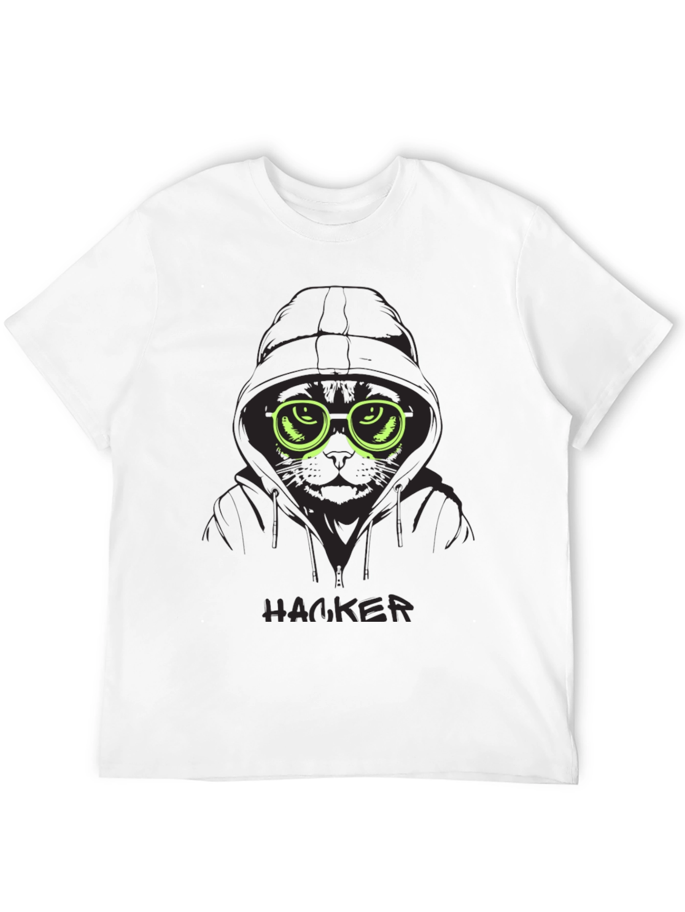 Hacker Cat Graphic Tee - Cool & Unique Design