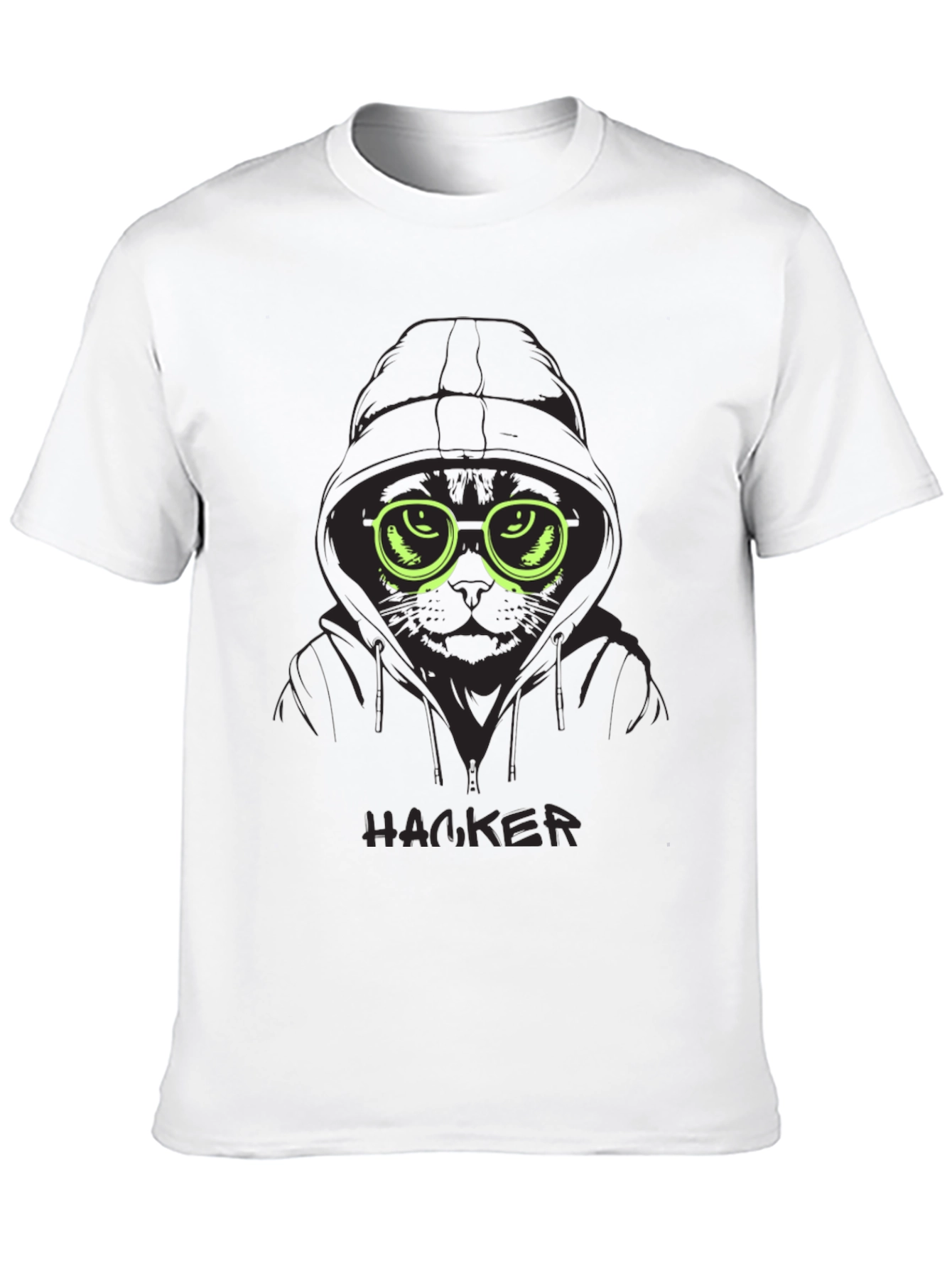 Hacker Cat Graphic Tee - Cool & Unique Design