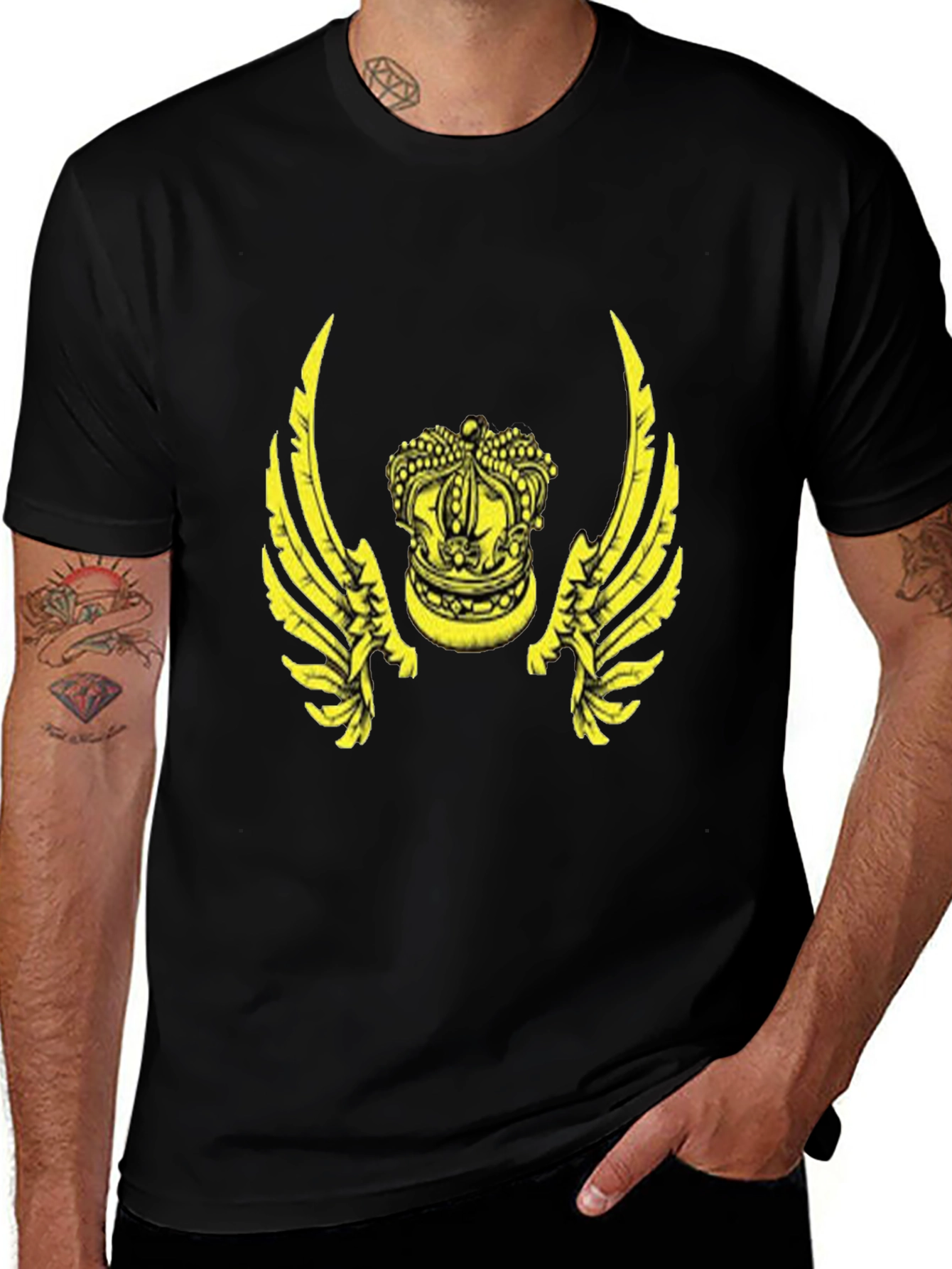 Winged Crown Black Graphic Tee