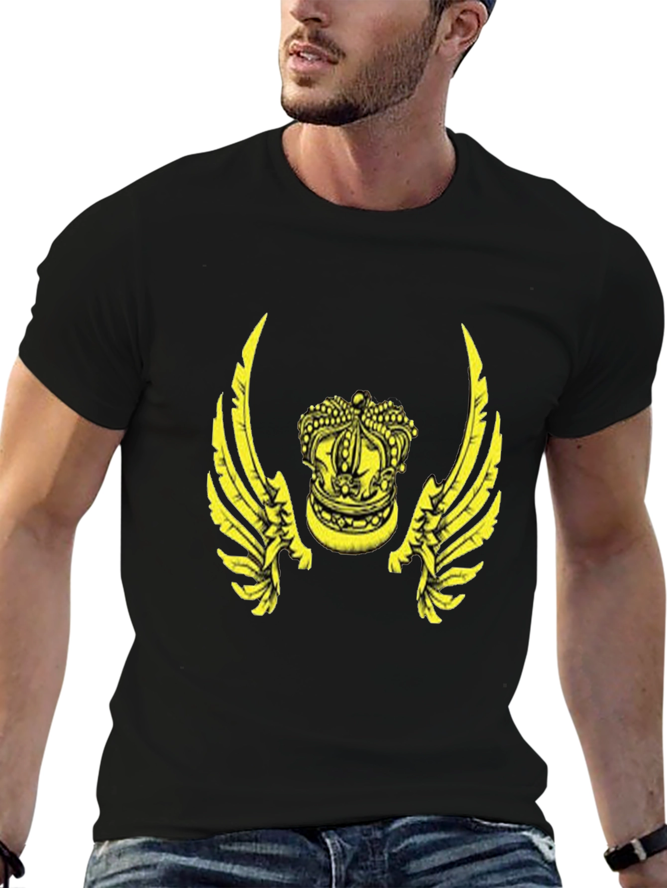 Winged Crown Black Graphic Tee