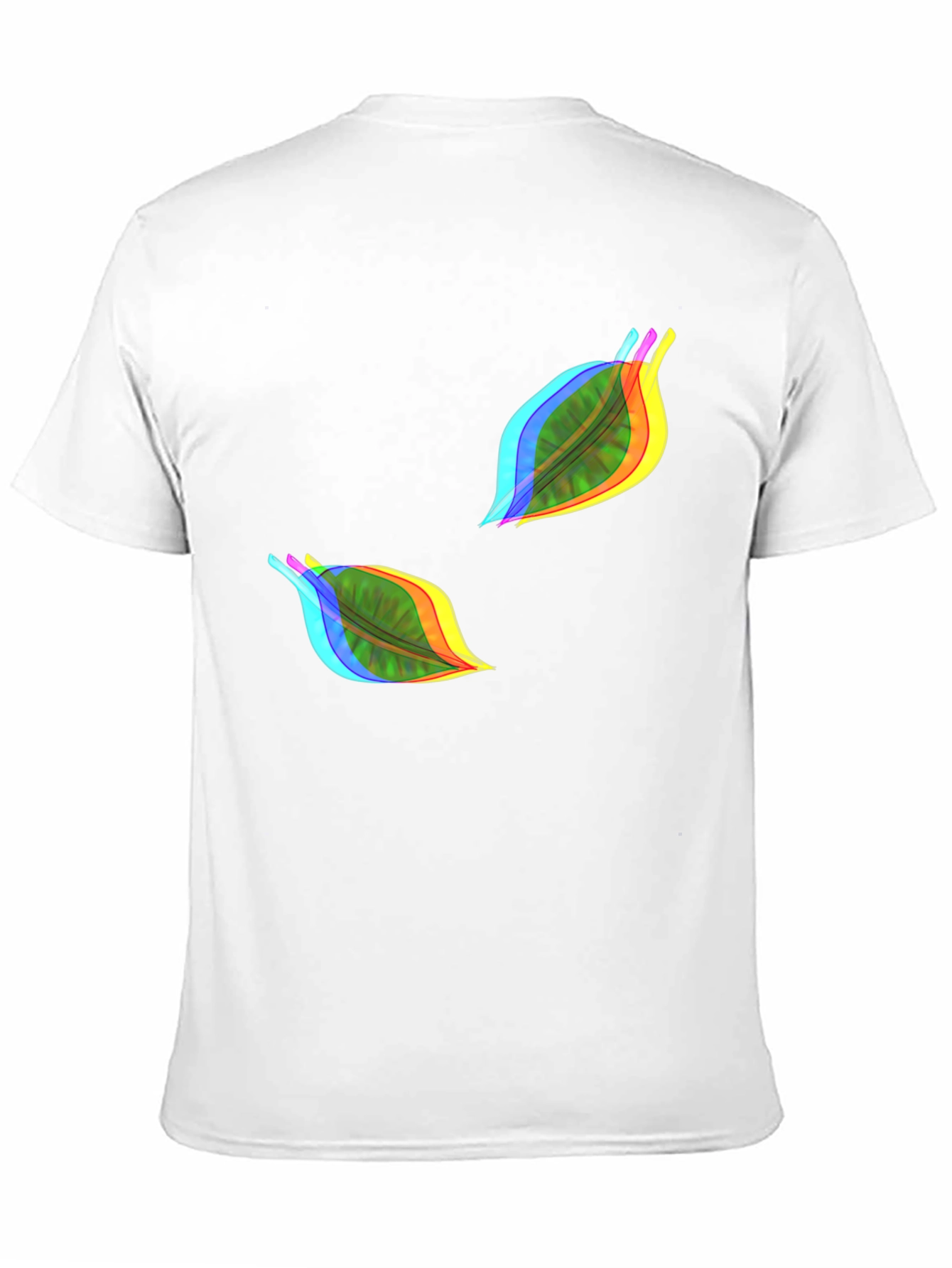 Vibrant Leaf Print Black T-Shirt