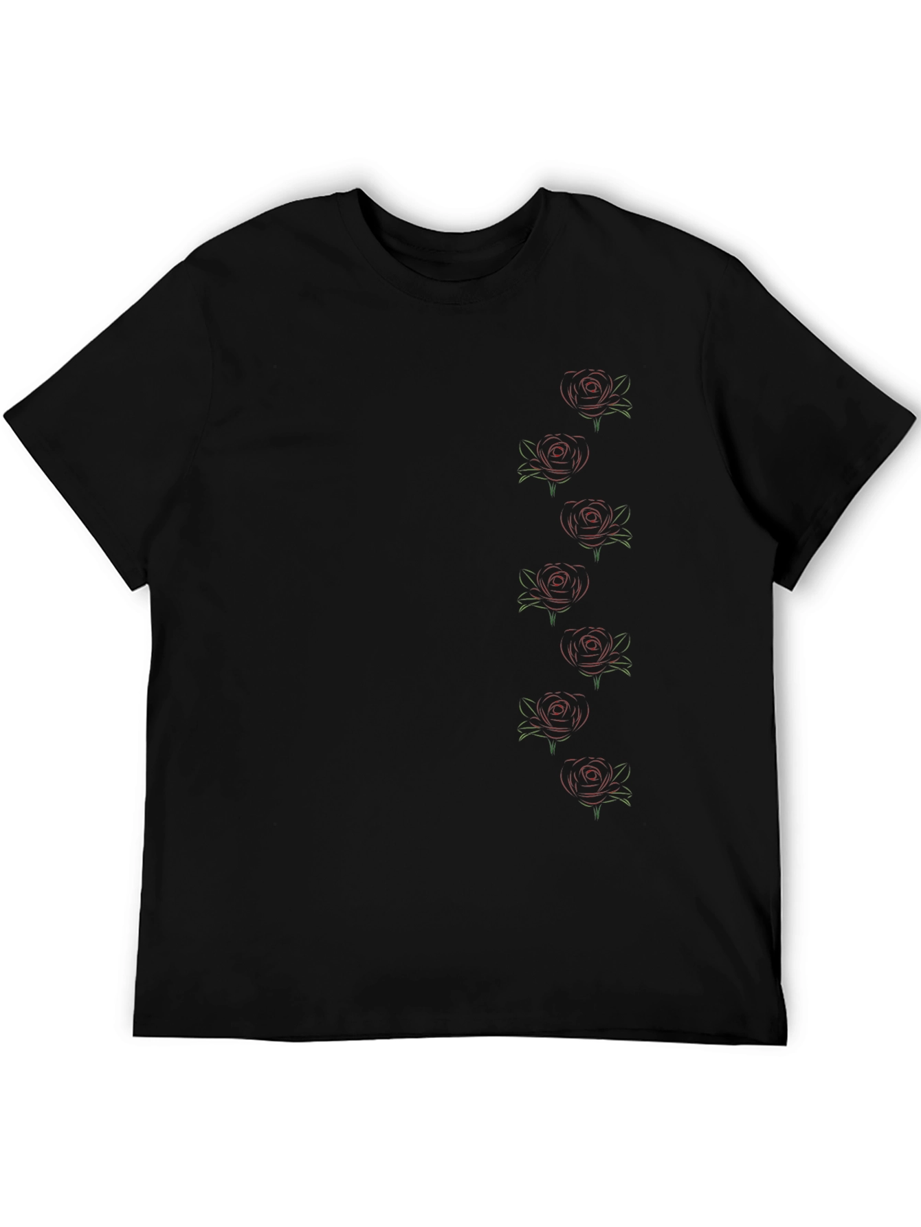 Mens Black Rose Graphic Tee