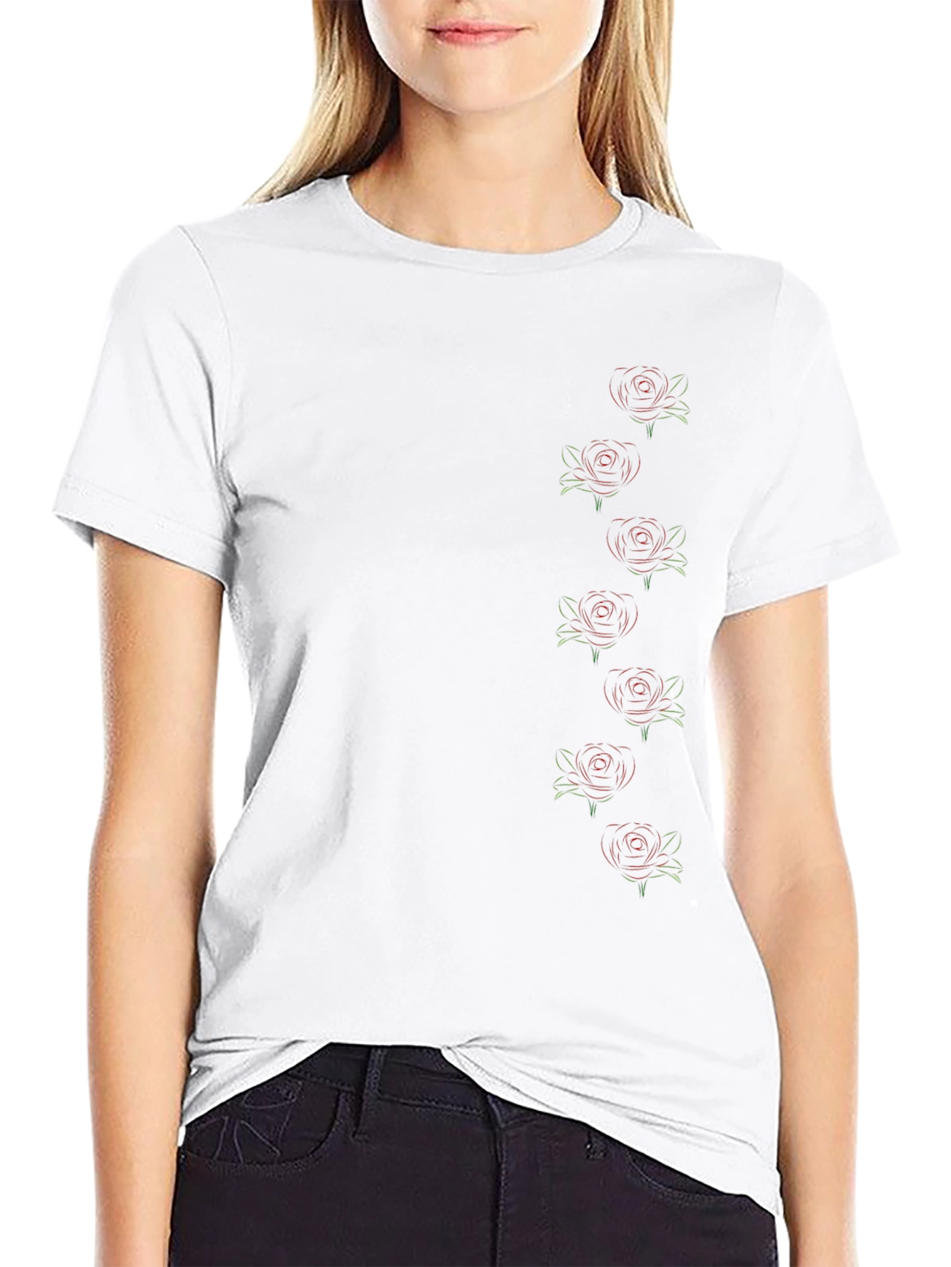 Mens Black Rose Graphic Tee
