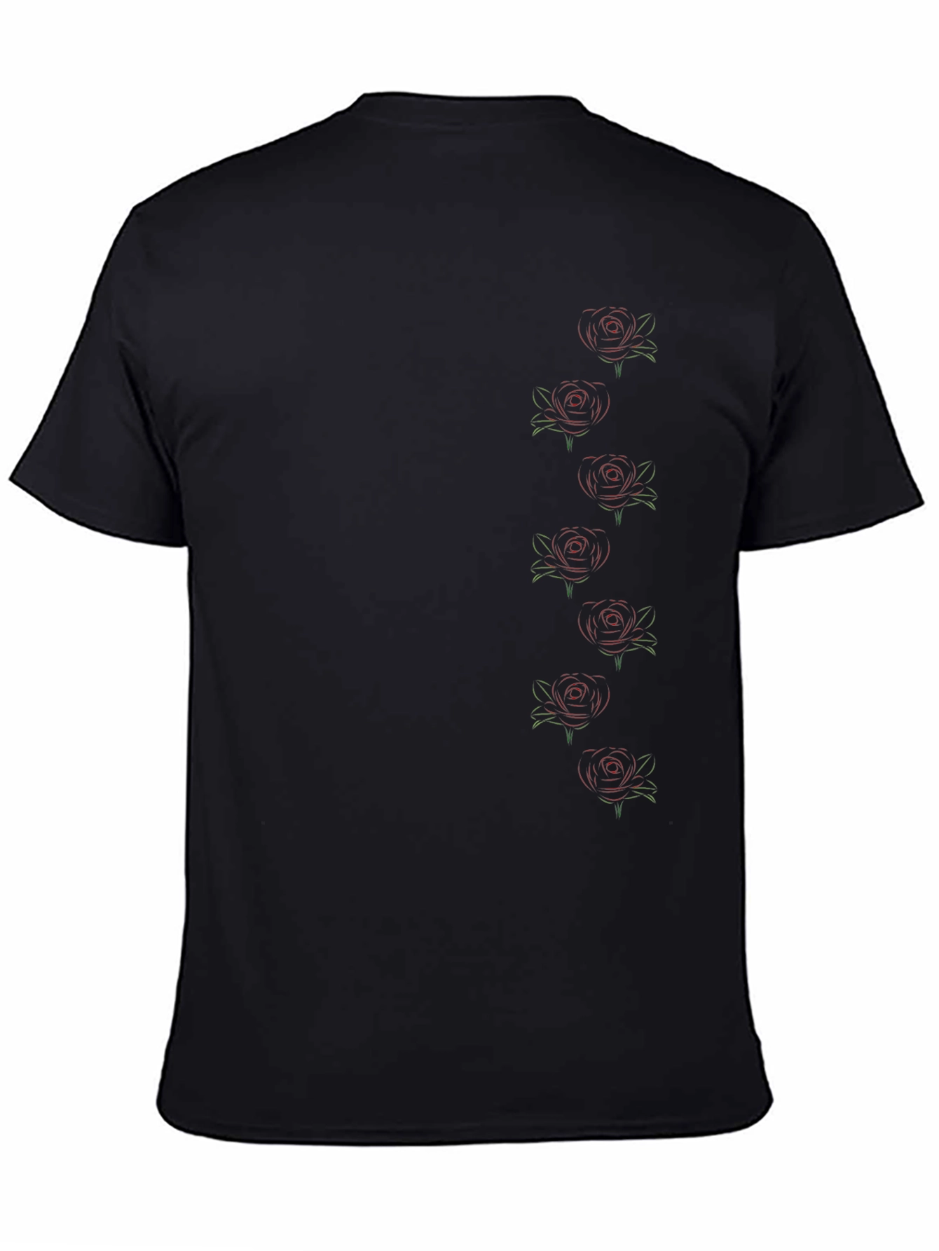 Mens Black Rose Graphic Tee