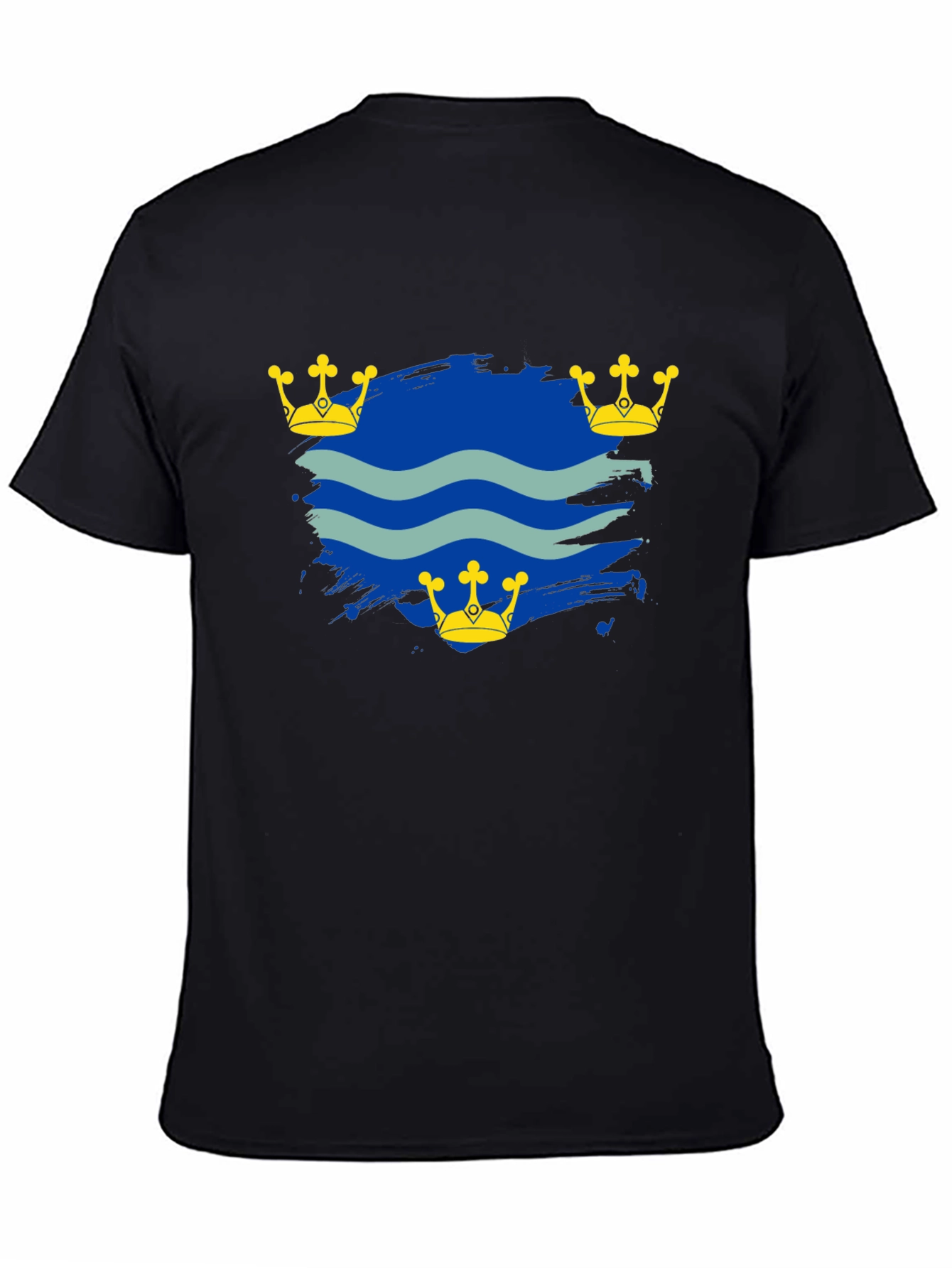 Wavy Brushstroke and Crown Graphic Tee