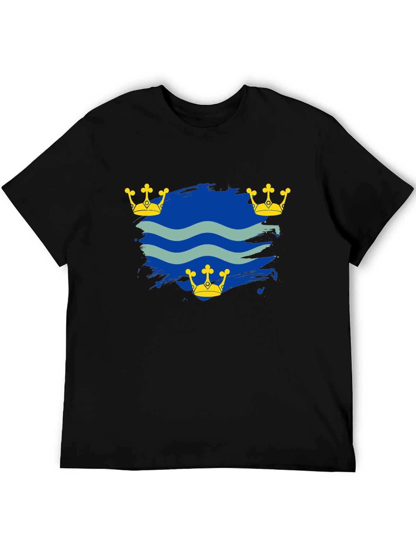 Wavy Brushstroke and Crown Graphic Tee