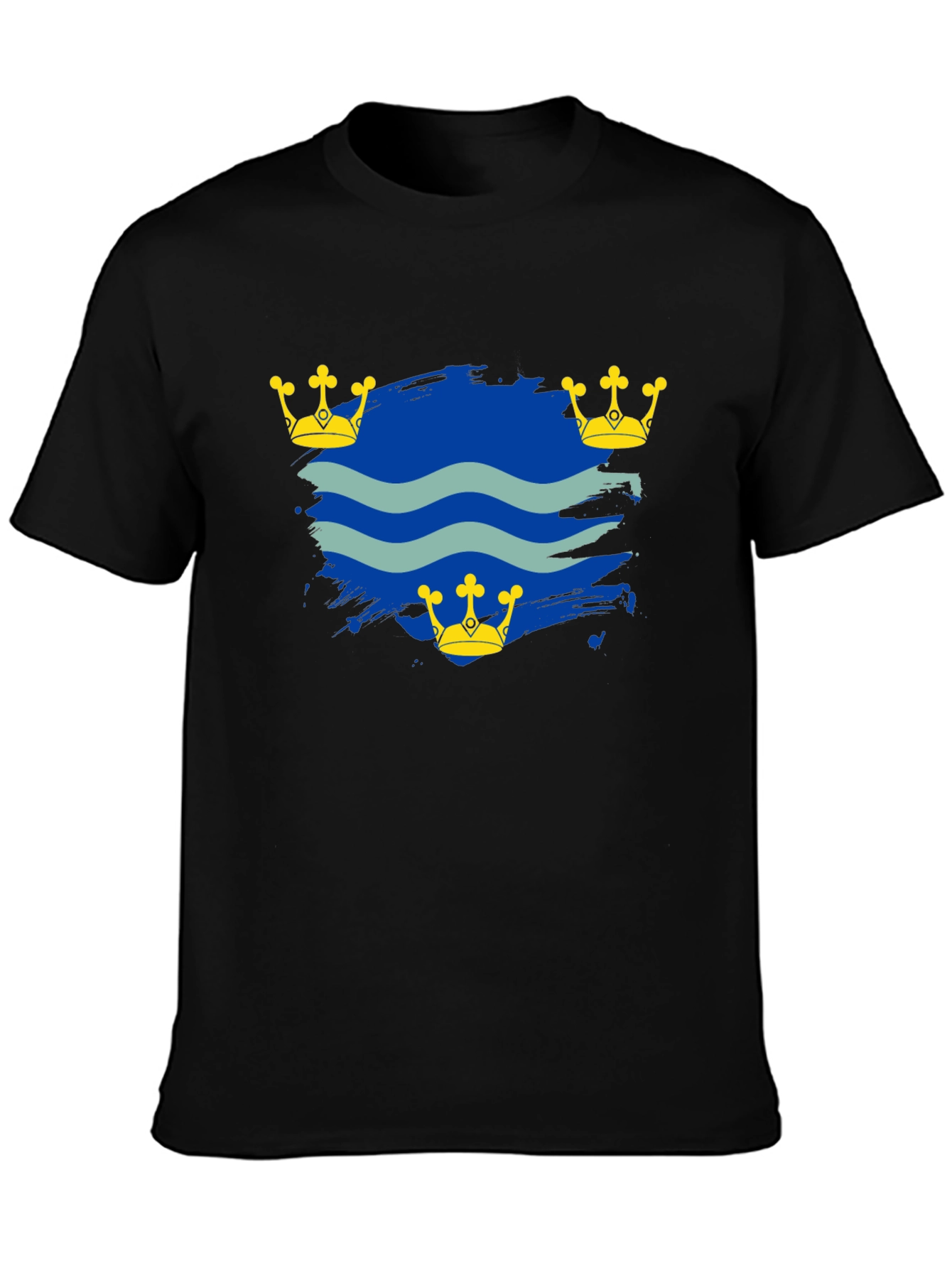 Wavy Brushstroke and Crown Graphic Tee