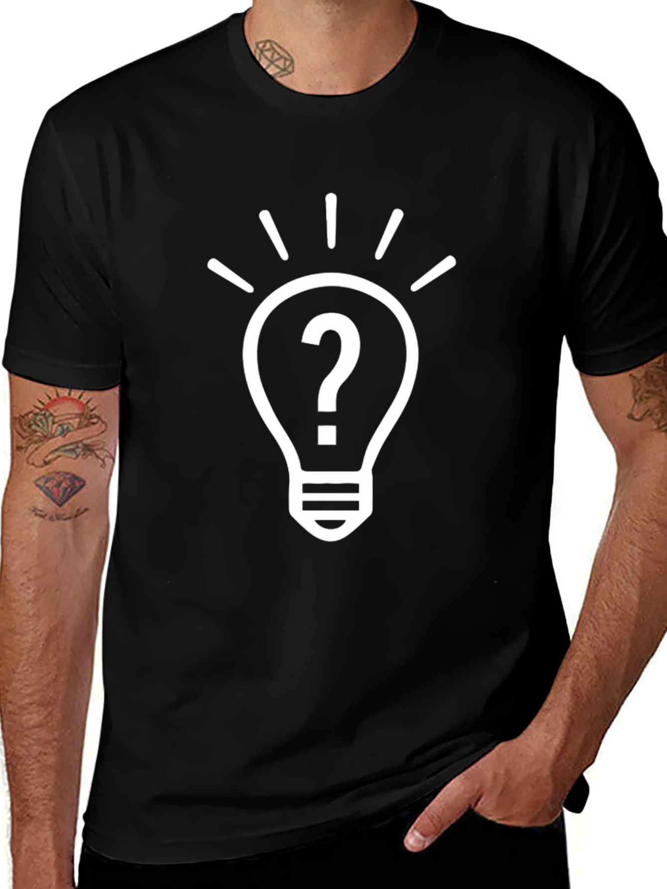 Question Mark Light Bulb Graphic Tee