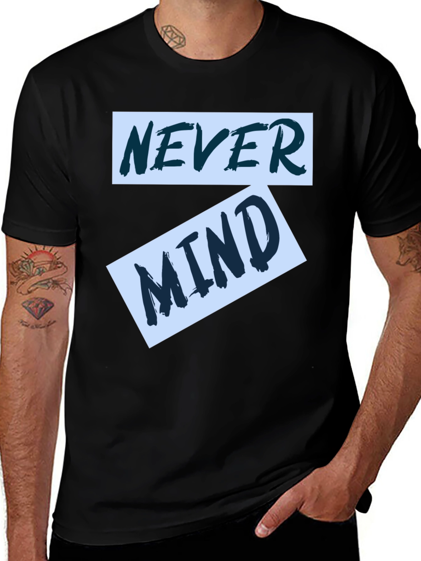 Never Mind Graphic Tee - Trendy Casual Wear