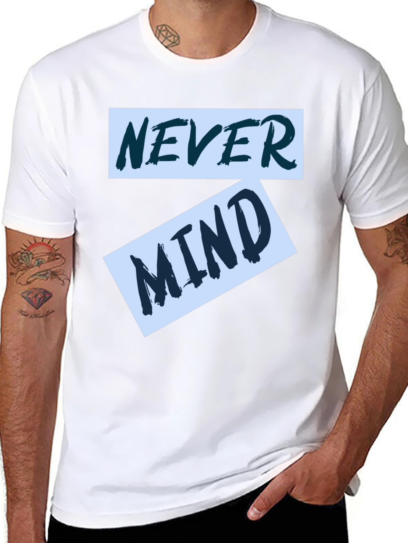 Never Mind Graphic Tee - Trendy Casual Wear