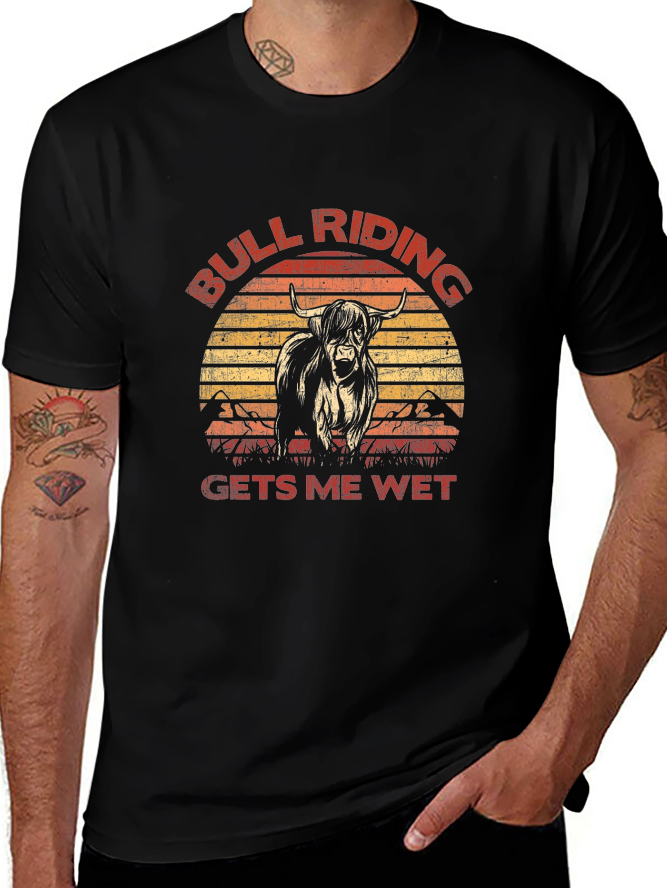 Bull Riding Gets Me Wet Funny T-Shirt