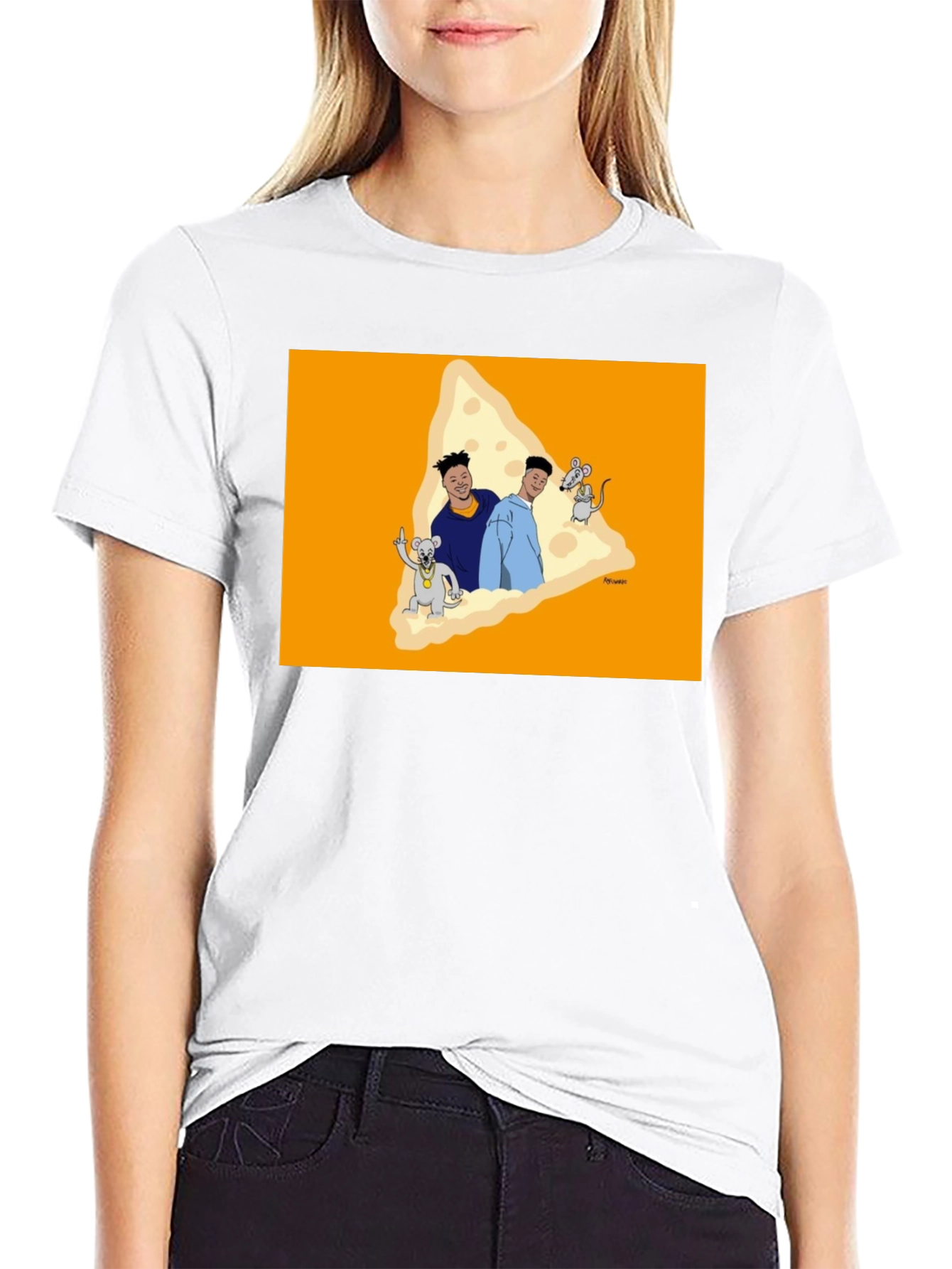 Cartoon Cheese Graphic T-Shirt