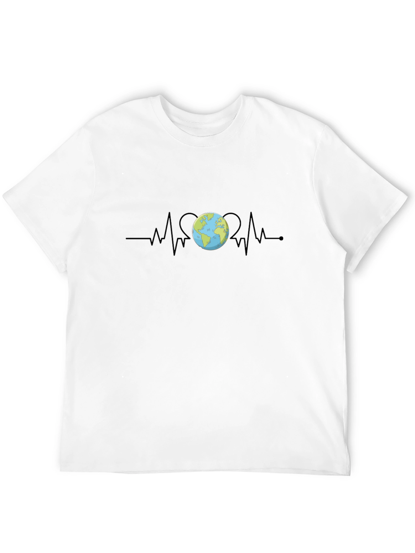 Earth Heartbeat Graphic Tee - Save the Planet T-Shirt