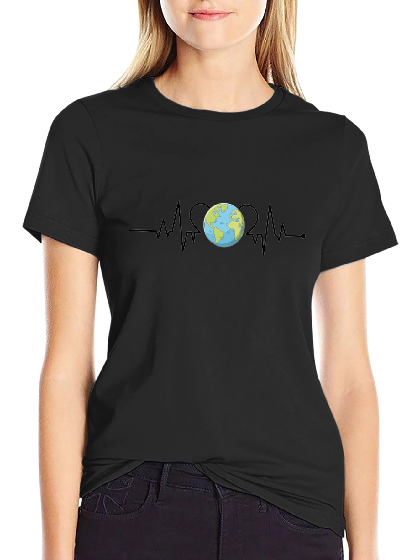 Earth Heartbeat Graphic Tee - Save the Planet T-Shirt