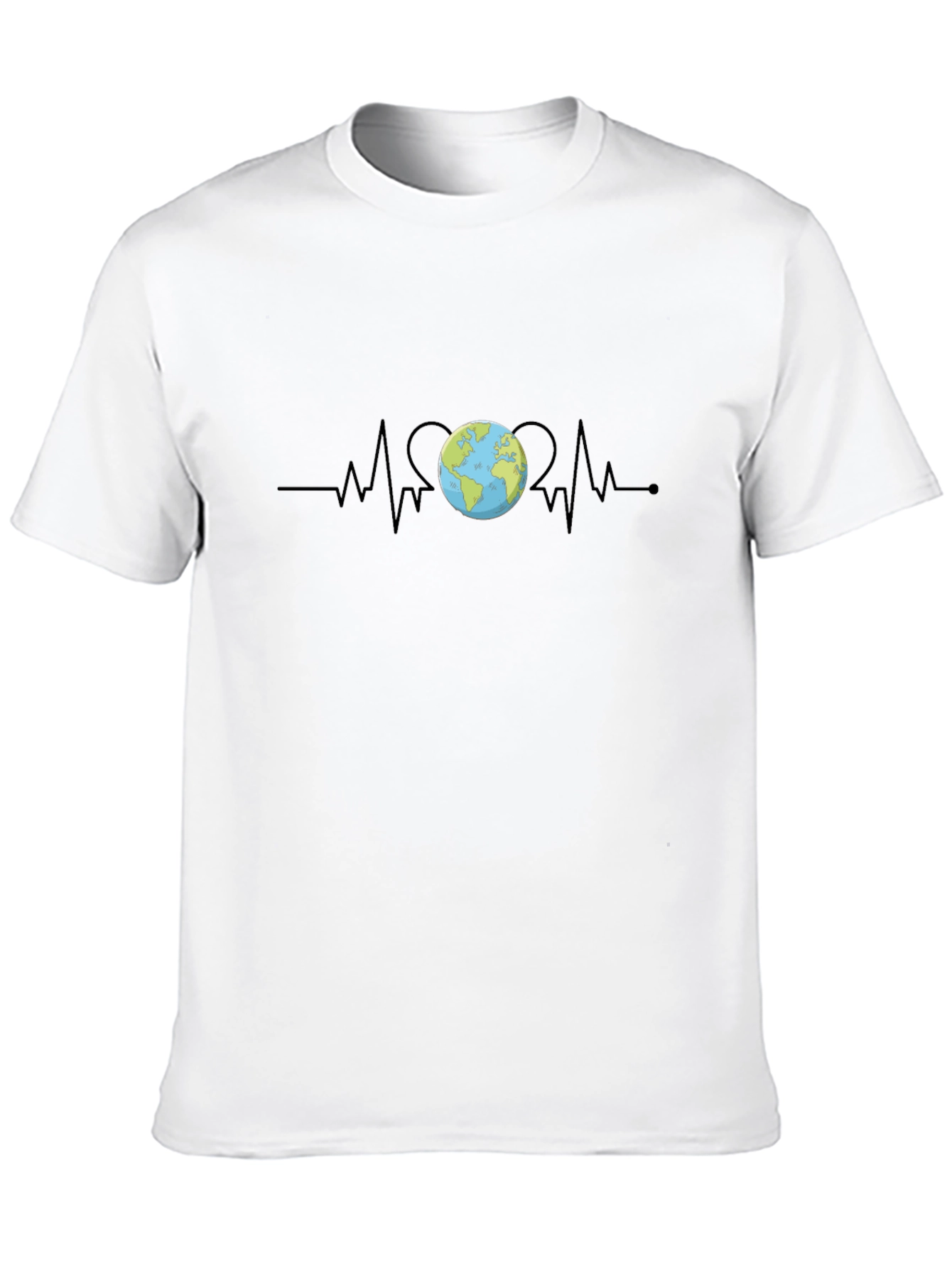 Earth Heartbeat Graphic Tee - Save the Planet T-Shirt