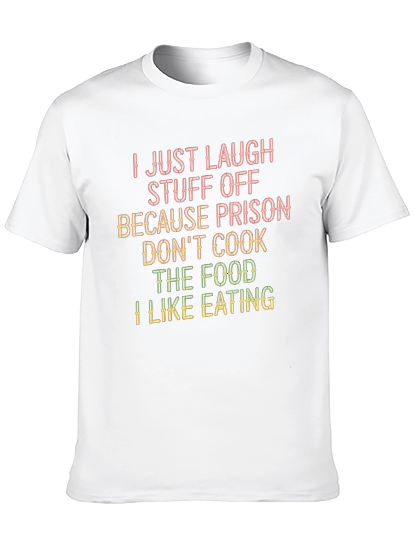 Funny Prison Food Graphic Tee - Black Casual T-Shirt
