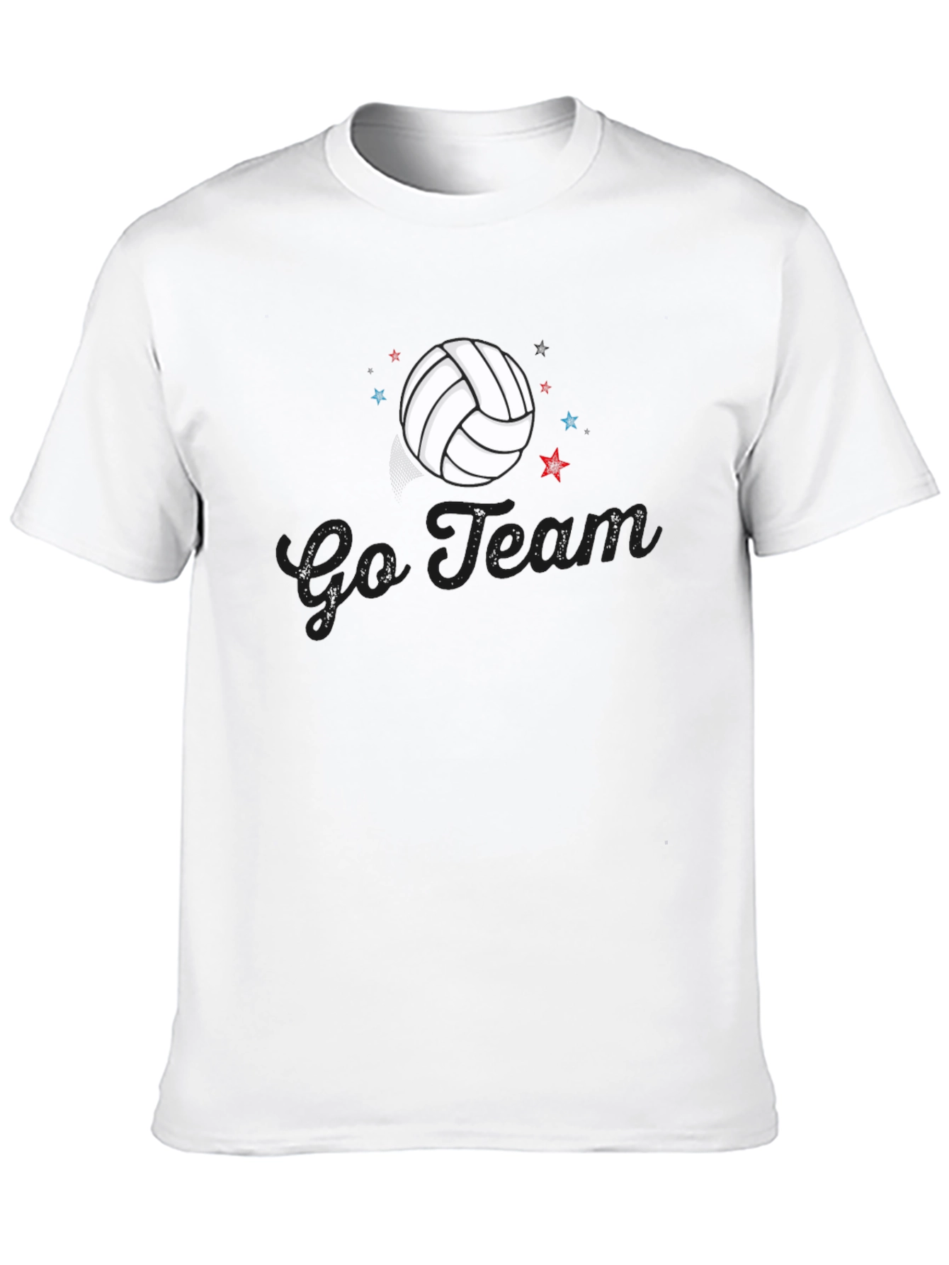 Go Team Volleyball Graphic Black T-Shirt