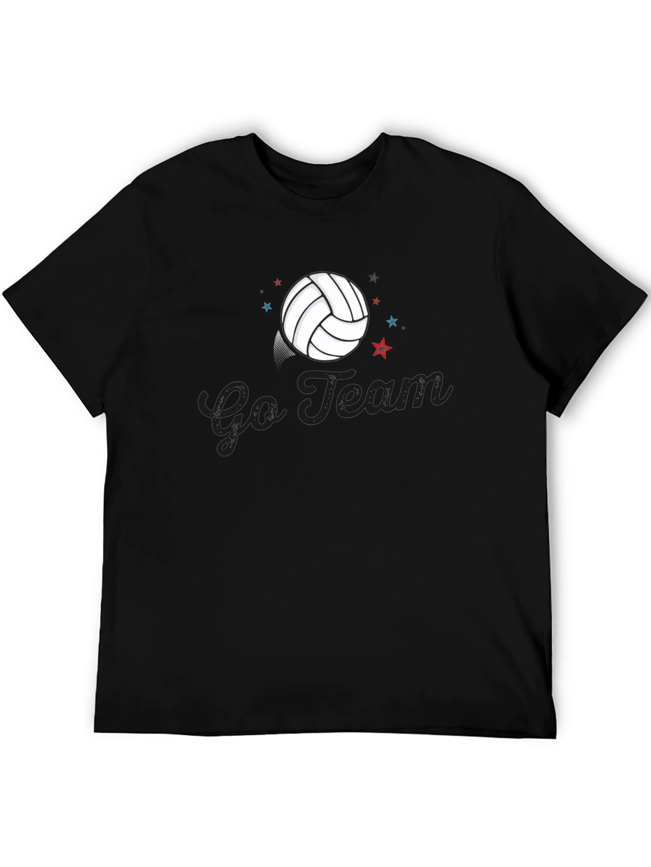 Go Team Volleyball Graphic Black T-Shirt