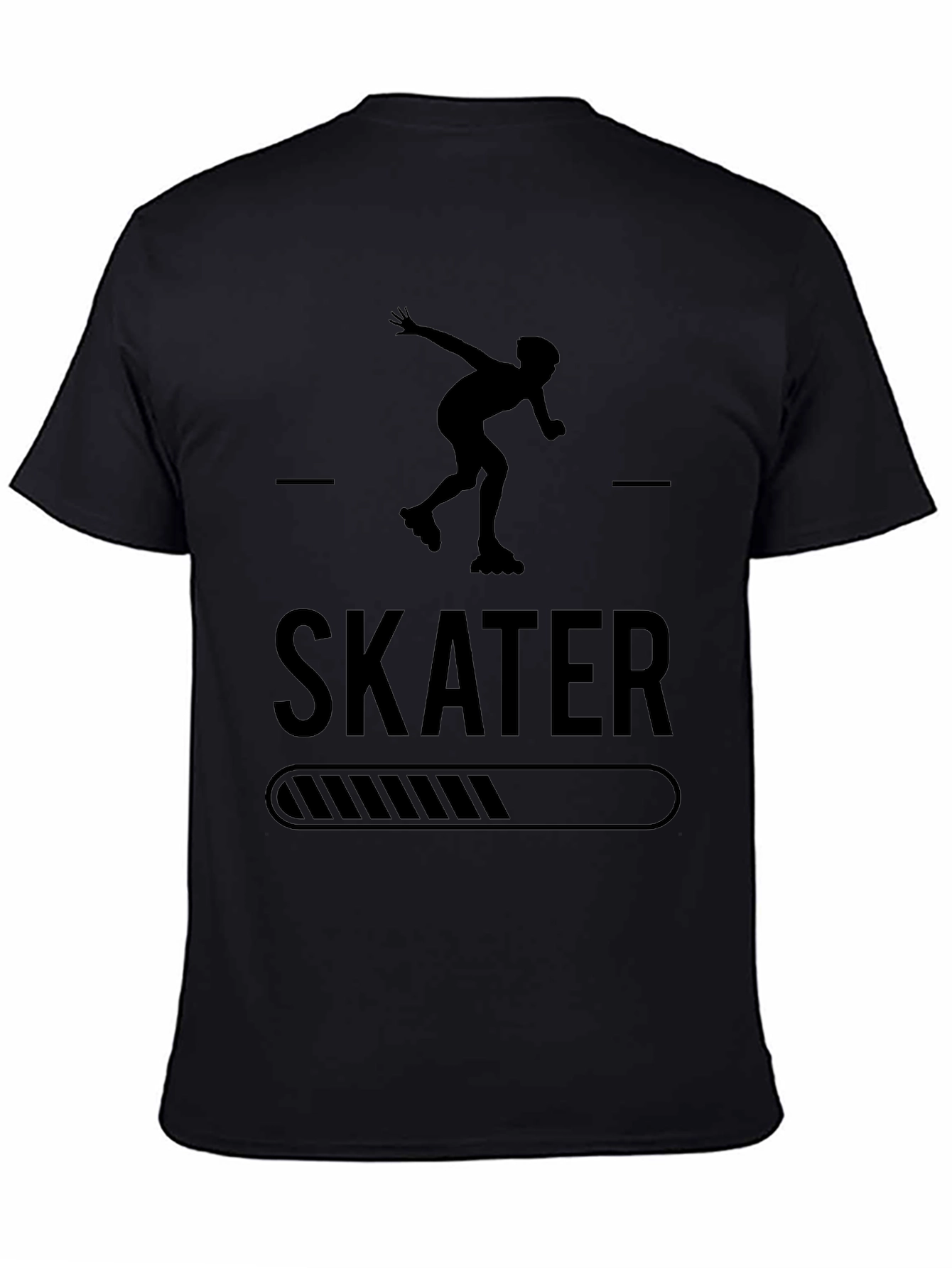 Skater Loading Black T-Shirt - Unisex Casual Tee