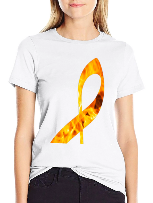Fiery Ribbon Graphic Tee - Bold Black T-Shirt