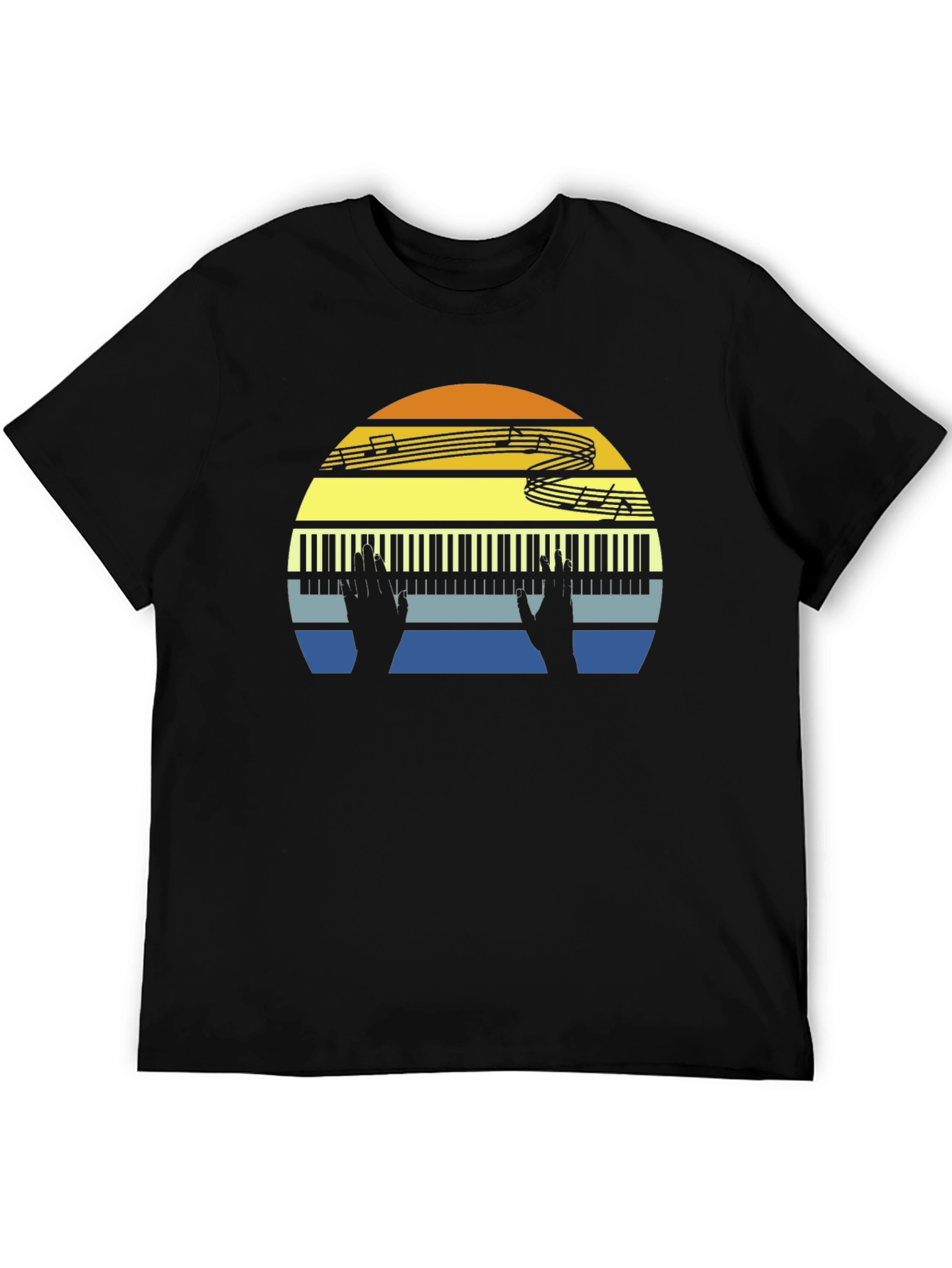 Retro Piano Sunset T-Shirt - Music Lover Tee