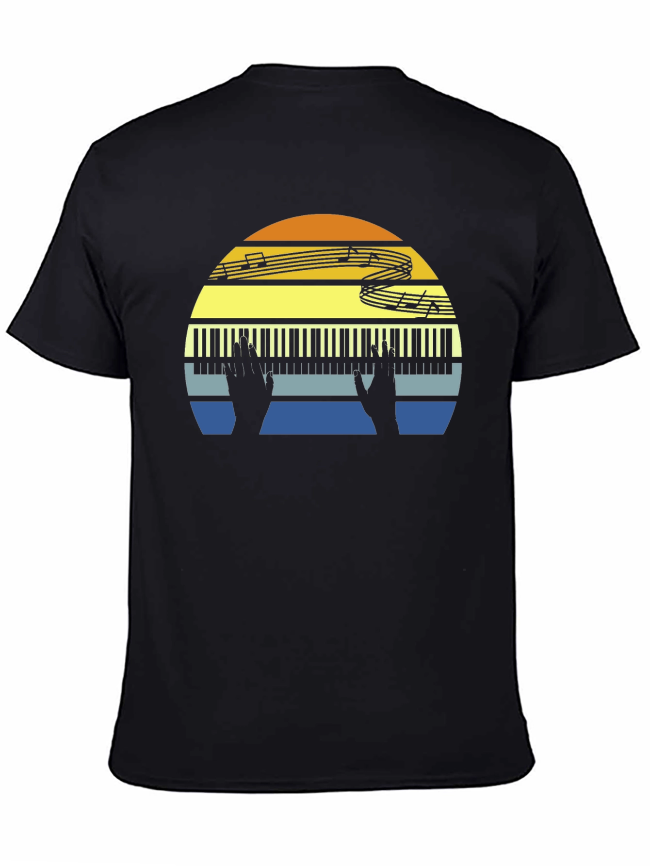 Retro Piano Sunset T-Shirt - Music Lover Tee