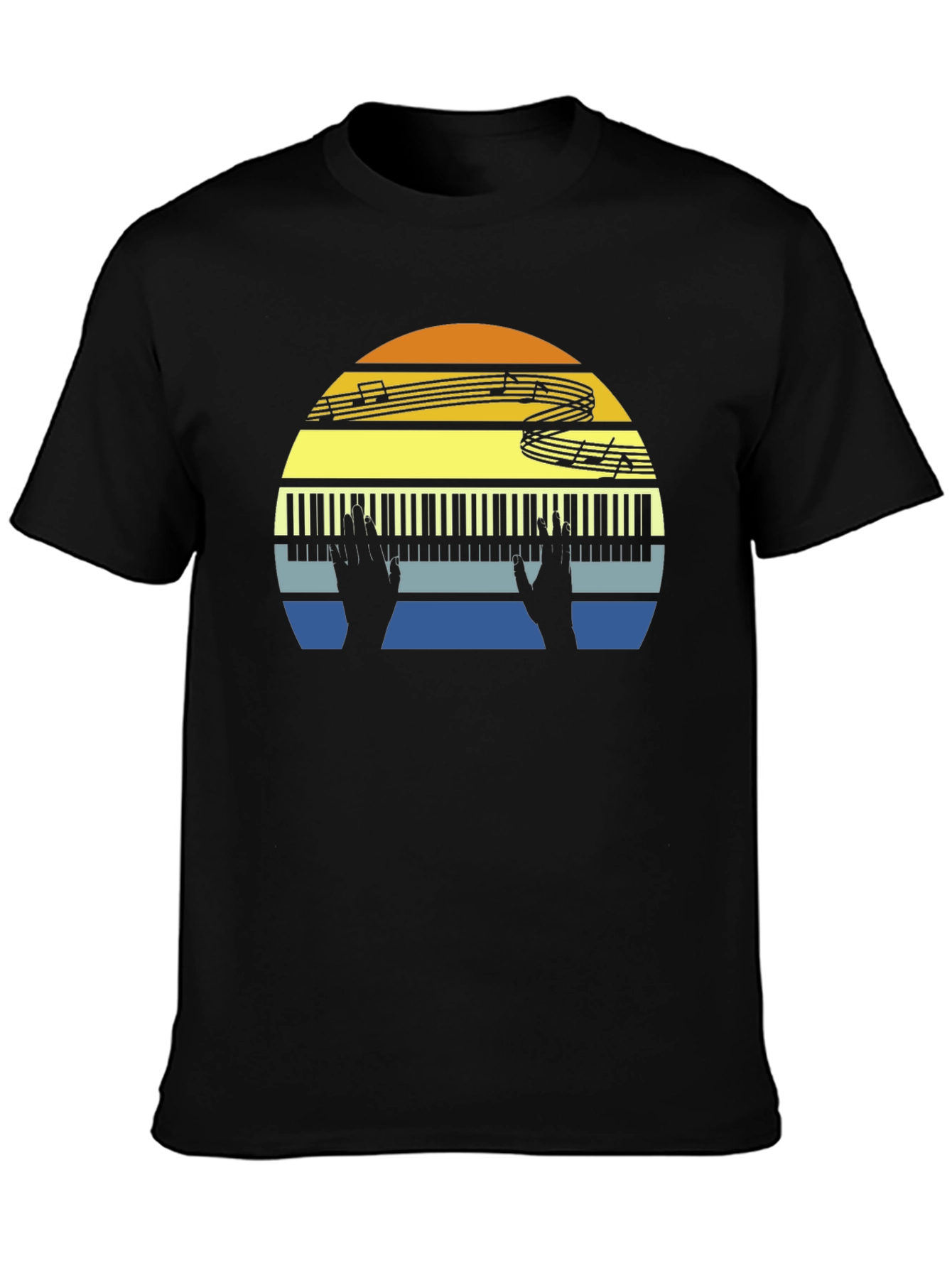 Retro Piano Sunset T-Shirt - Music Lover Tee