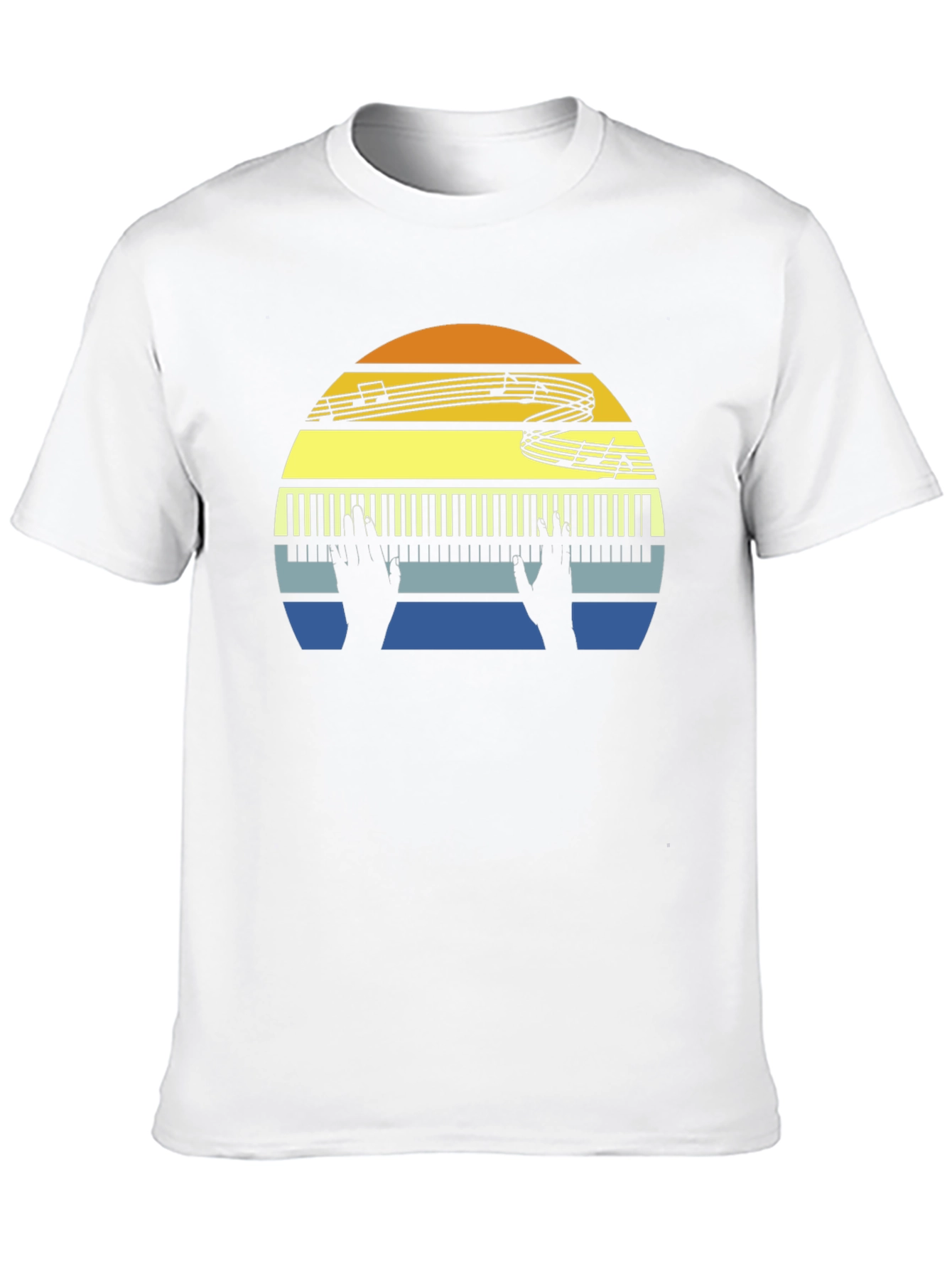 Retro Piano Sunset T-Shirt - Music Lover Tee