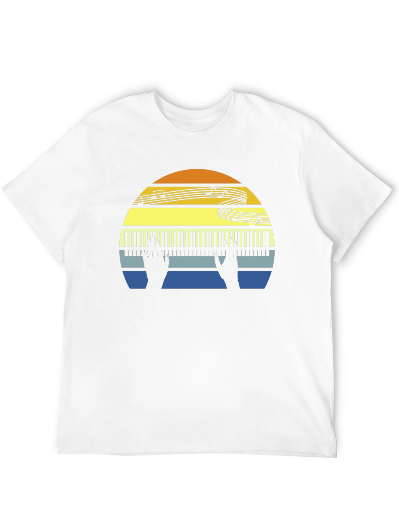 Retro Piano Sunset T-Shirt - Music Lover Tee
