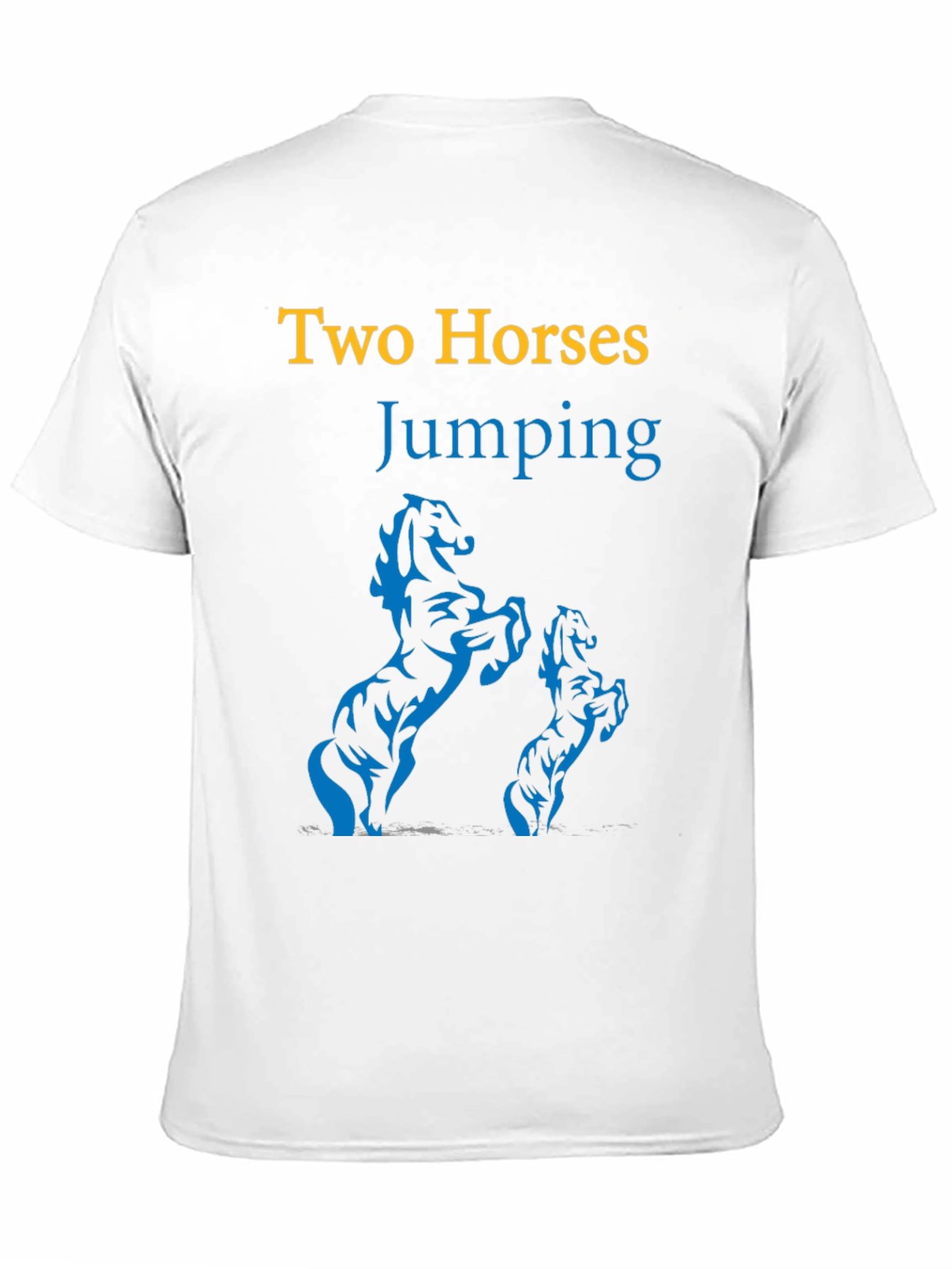 Two Horses Jumping Graphic Black T-Shirt