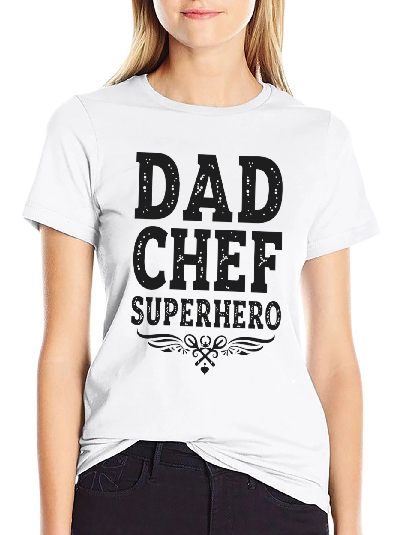 Dad Chef Superhero Black T-Shirt